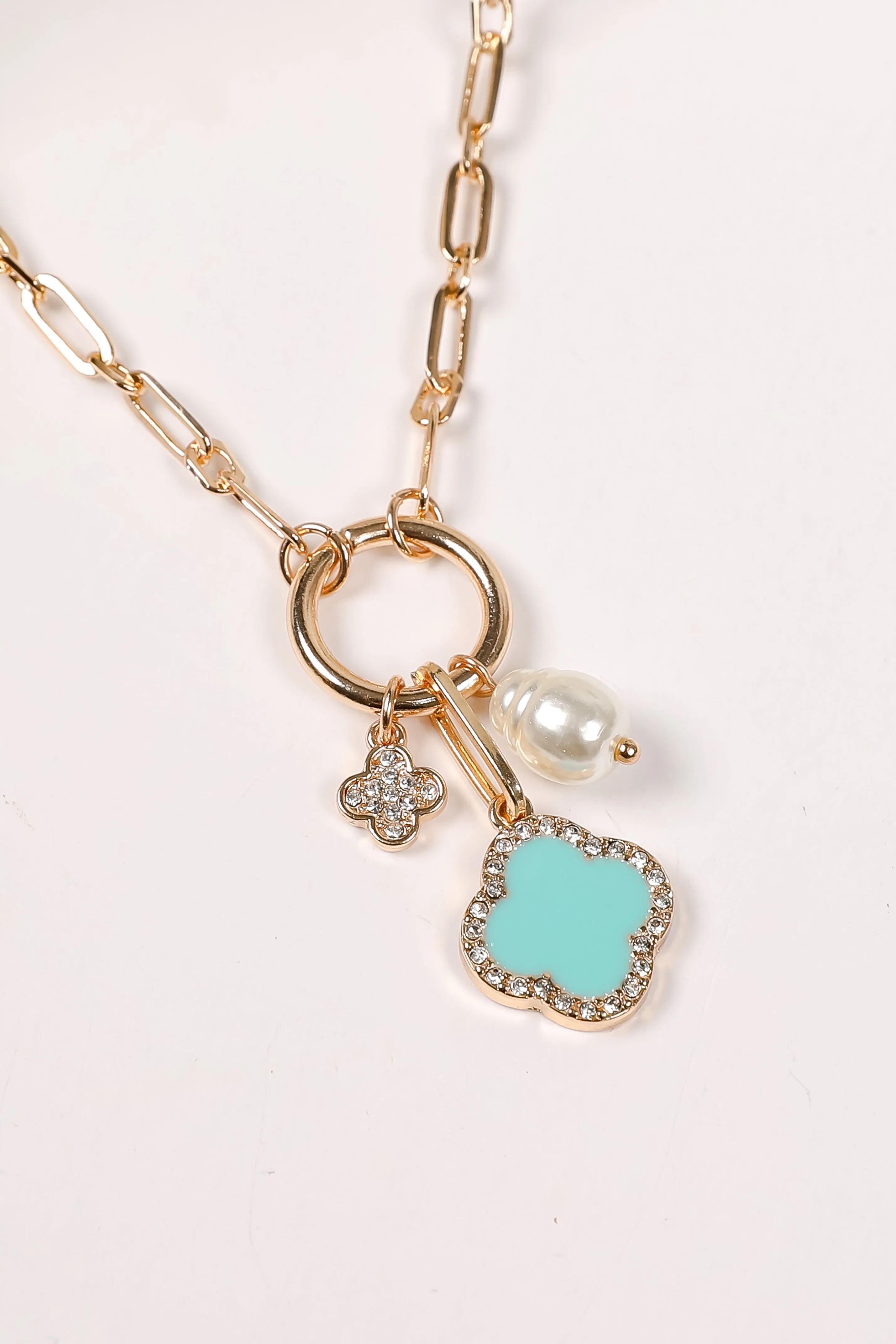Amelia Quatrefoil Charm Necklace