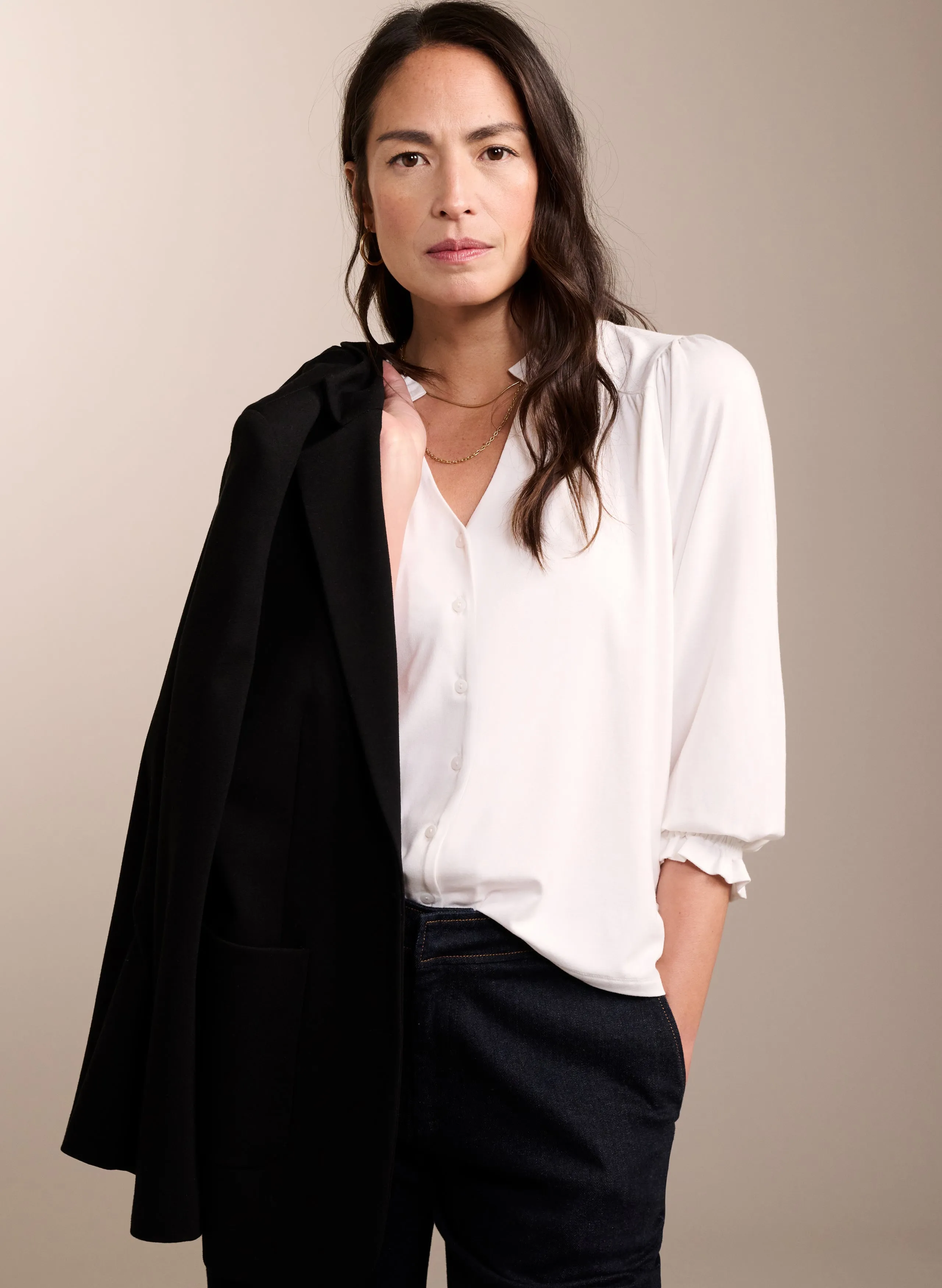 Annie Ruffle Collar Blouse
