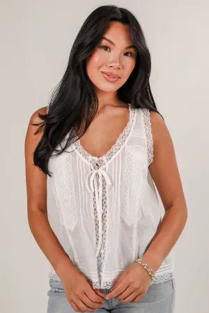 As It Seems White Lace Tank