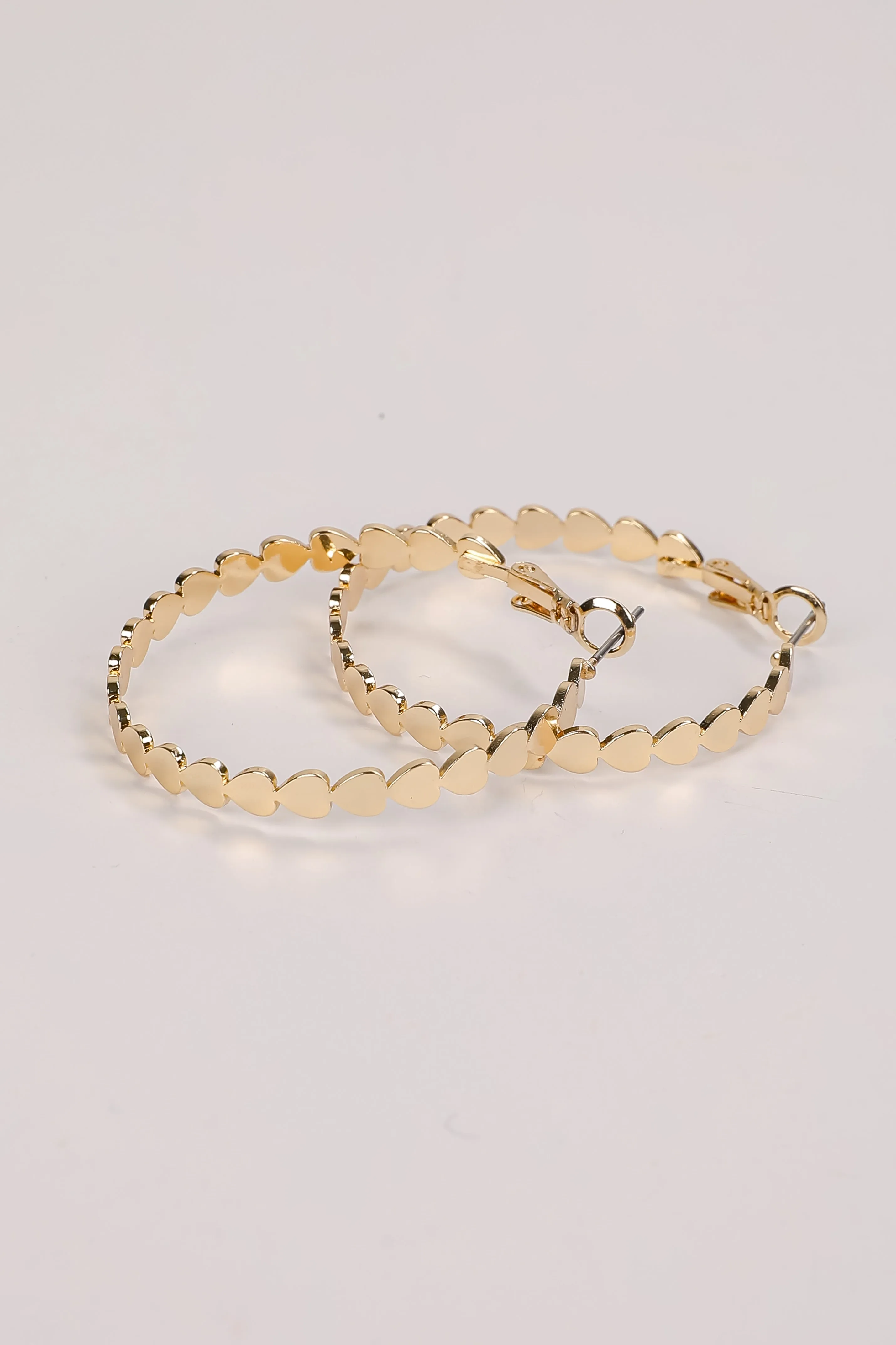 Ashley Gold Heart Hoop Earrings