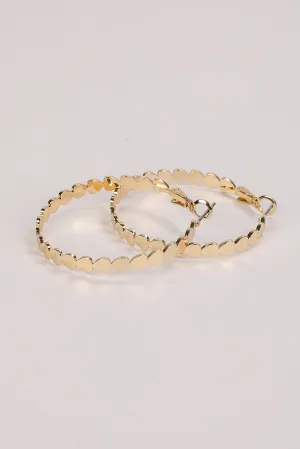 Ashley Gold Heart Hoop Earrings