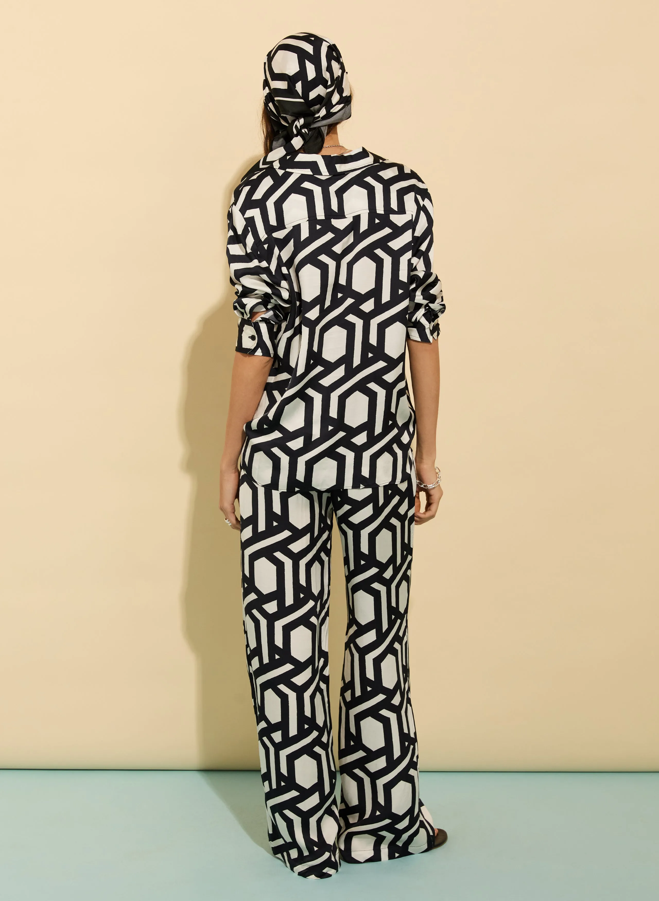 Ashlyn?Printed Satin Shirt
