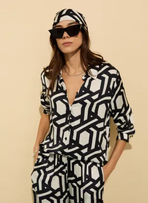 Ashlyn?Printed Satin Shirt