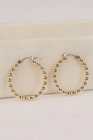 Ava Gold Textured Hoop Earrings