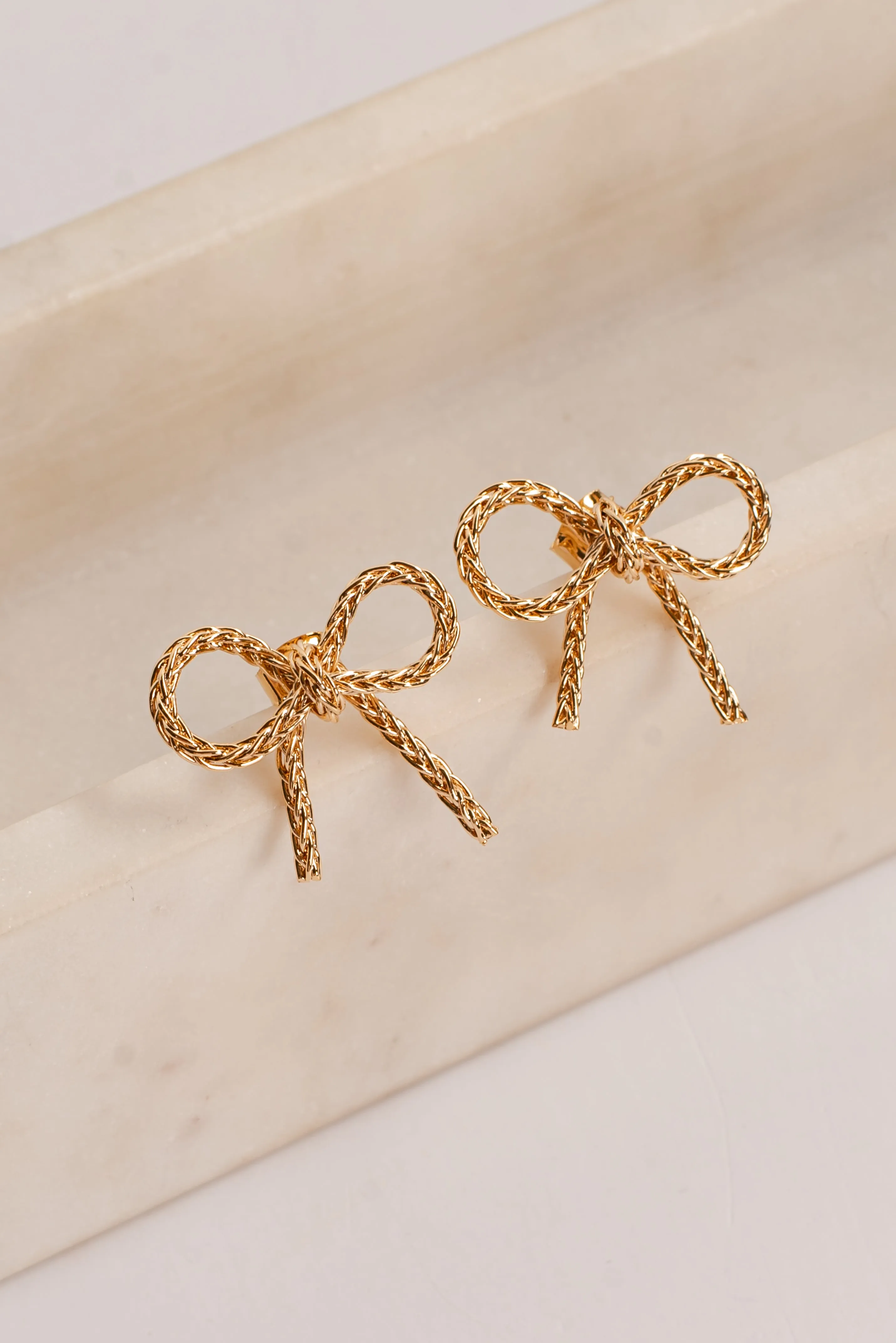 Bianca Gold Bow Earrings