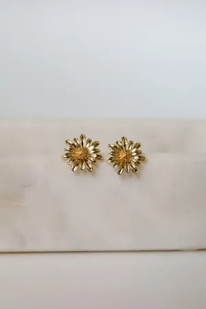 Bridget Gold Flower Stud Earrings