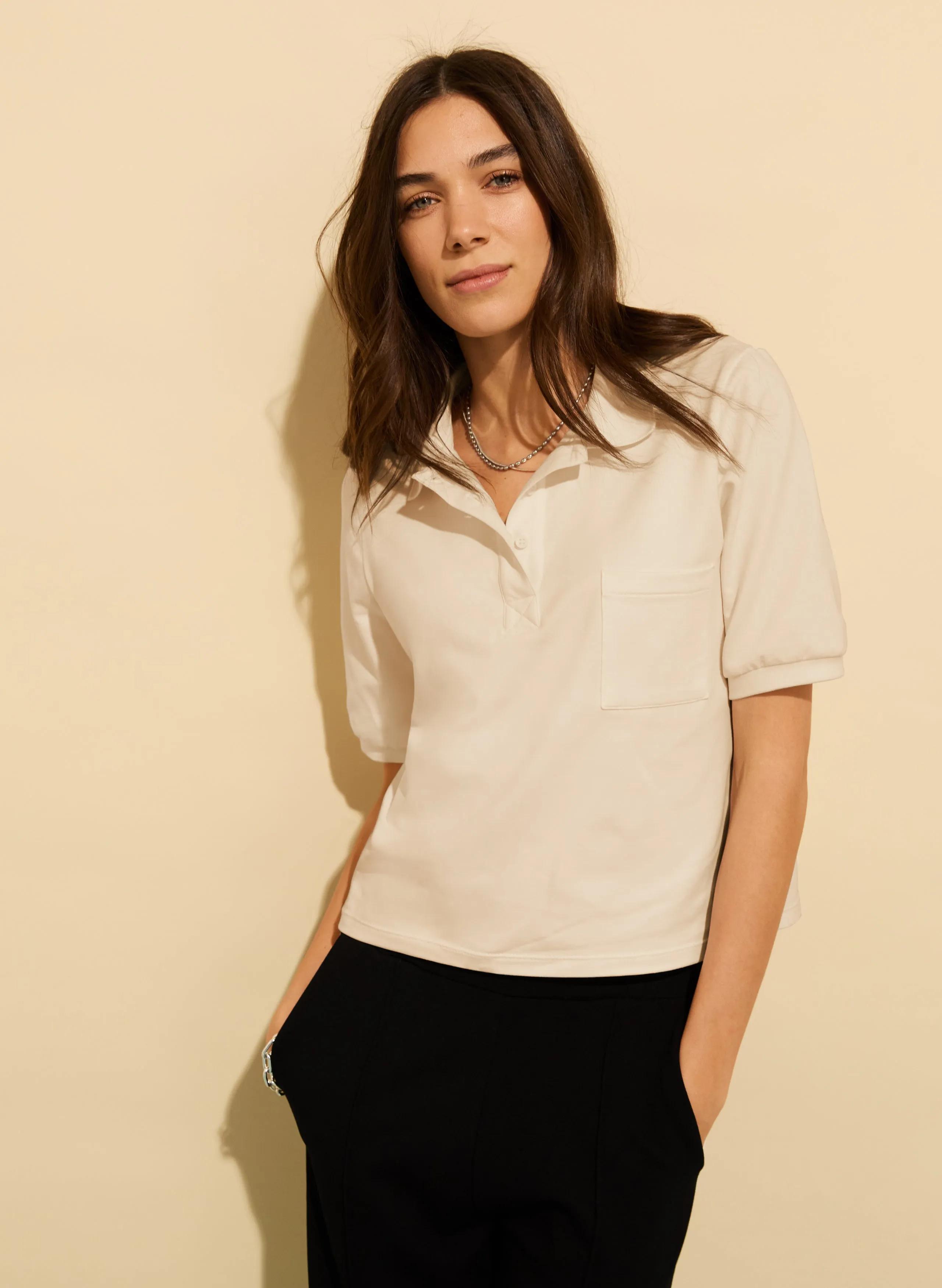 Cassidy Organic?Cotton Polo Tee