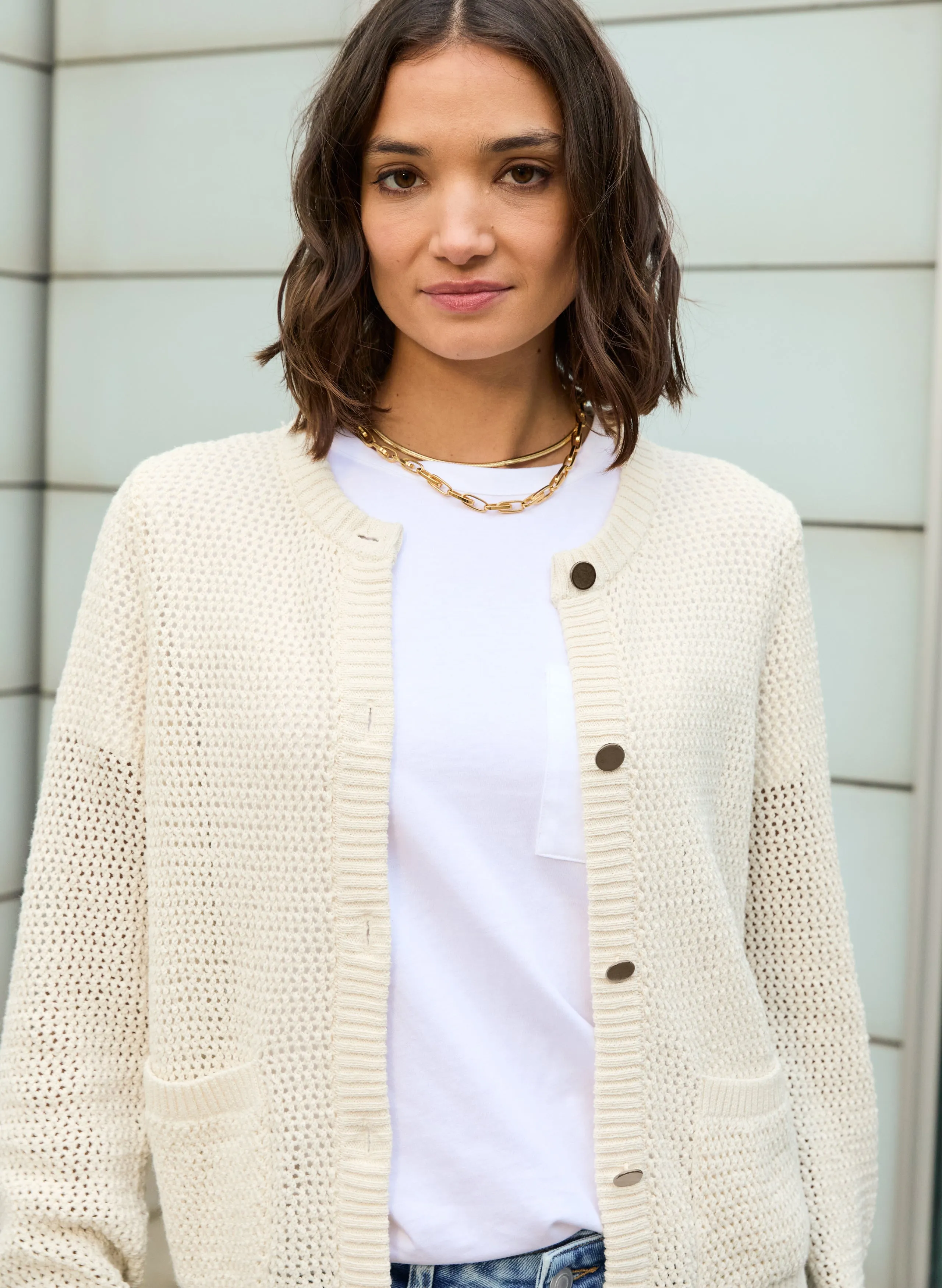 Catarina?Ecotec Cropped Knitted Jacket