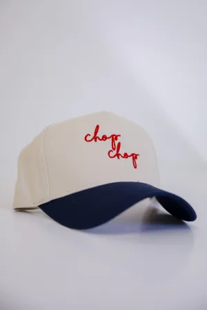 Chop Chop Script Embroidered Color Block Hat