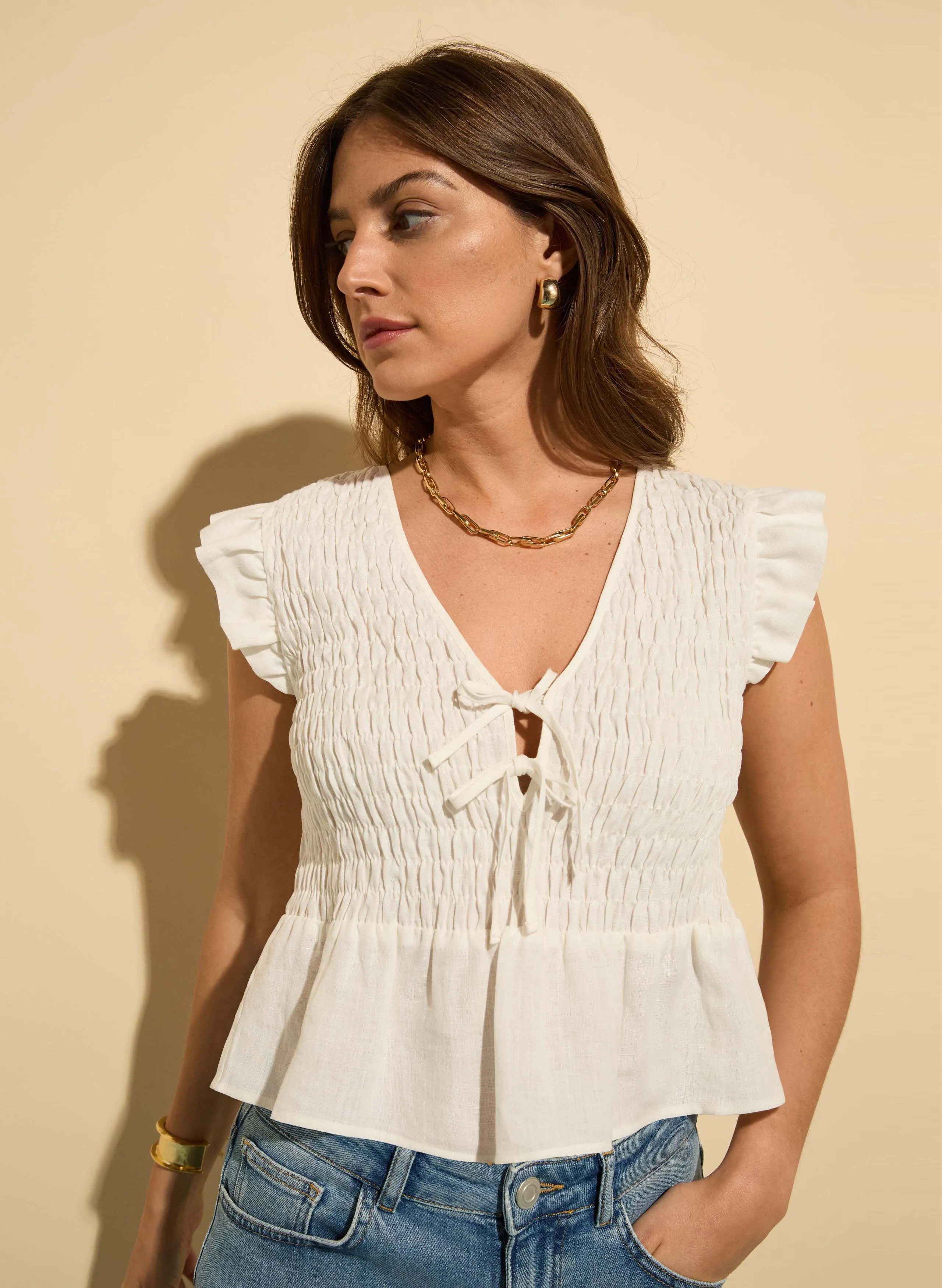 Danielle?Hemp Smocked Blouse