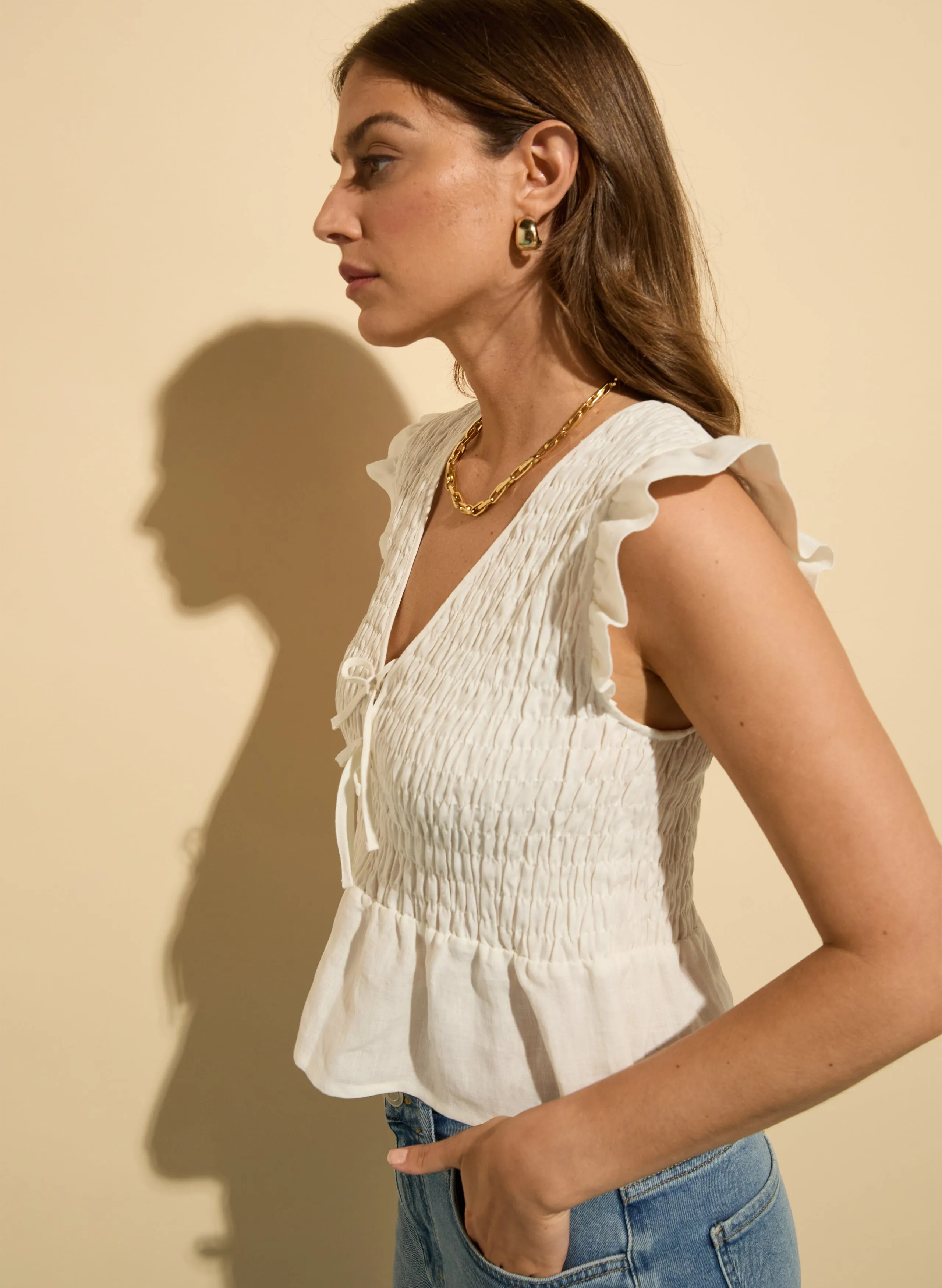 Danielle?Hemp Smocked Blouse