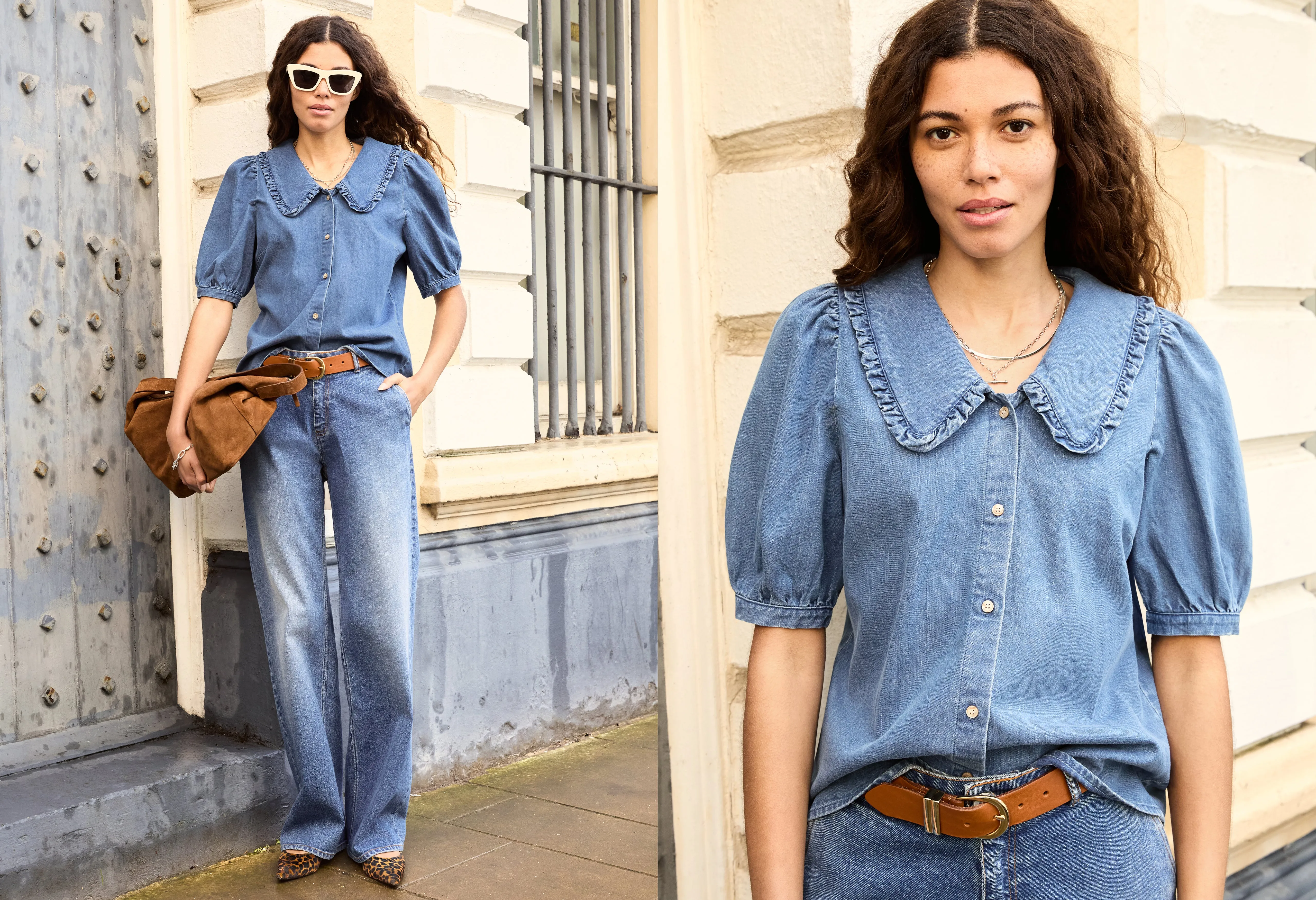 Dani?Organic Denim Collar Blouse