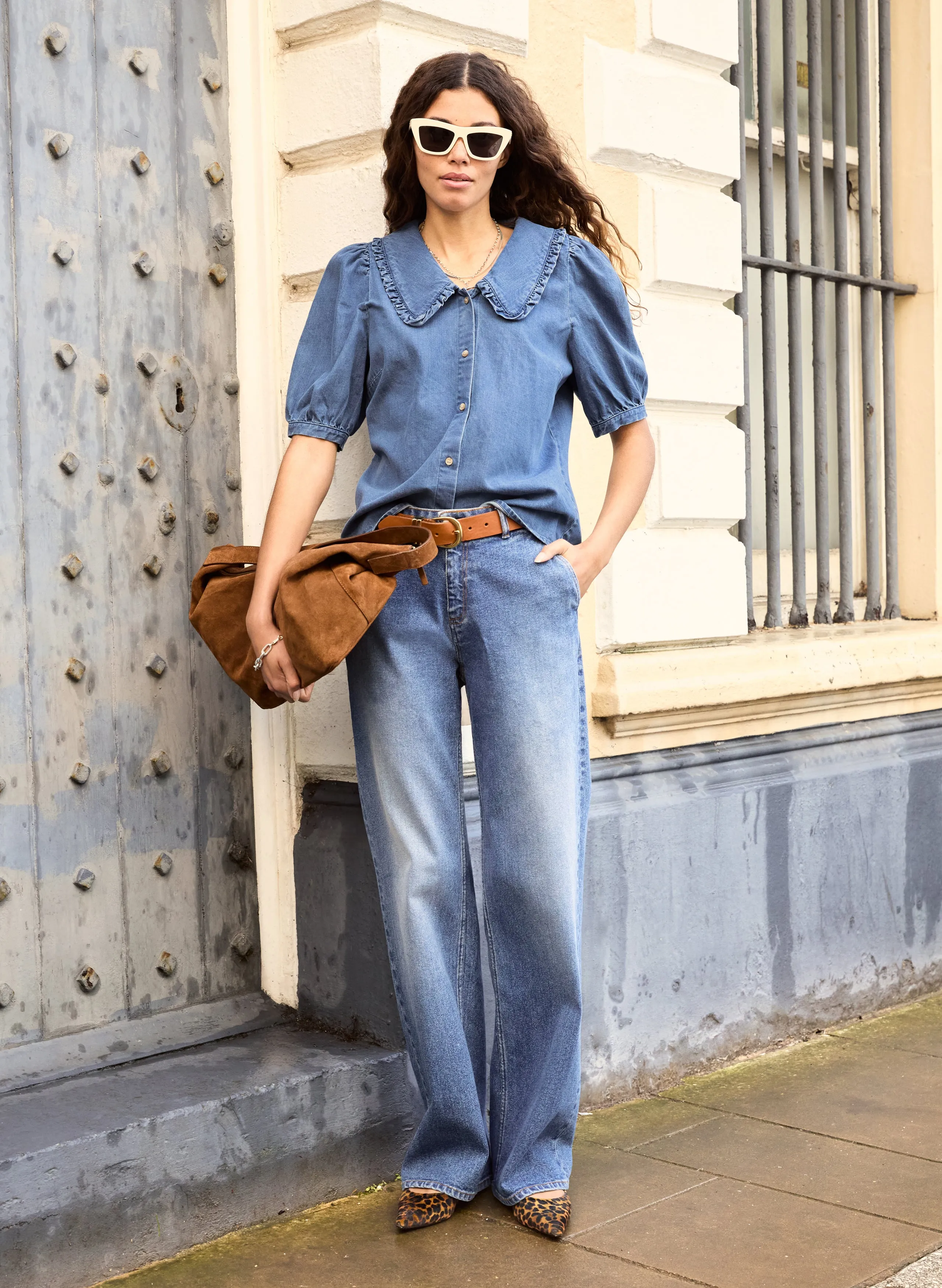 Dani?Organic Denim Collar Blouse