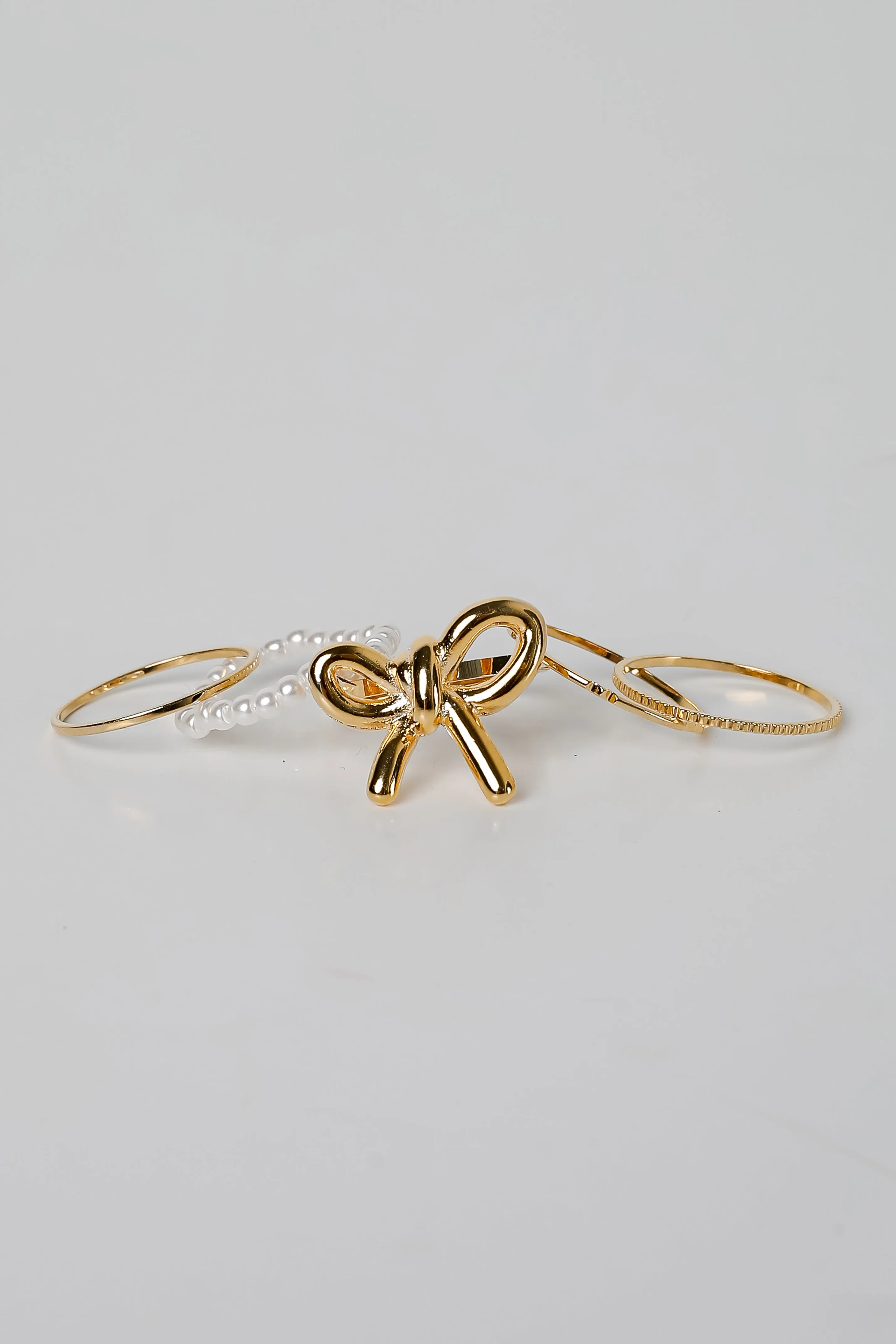 Eliana Gold Bow Ring Set