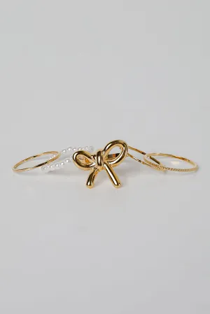 Eliana Gold Bow Ring Set