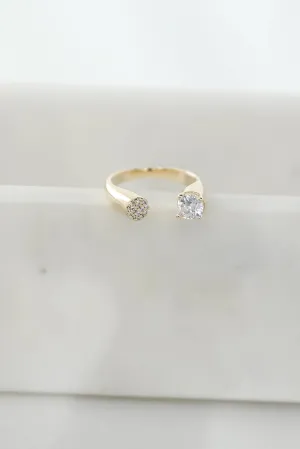 Ella Gold Rhinestone Open Ring