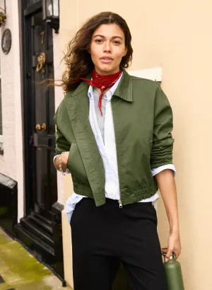 Elowen Organic?Cotton Cropped Bomber Jacket