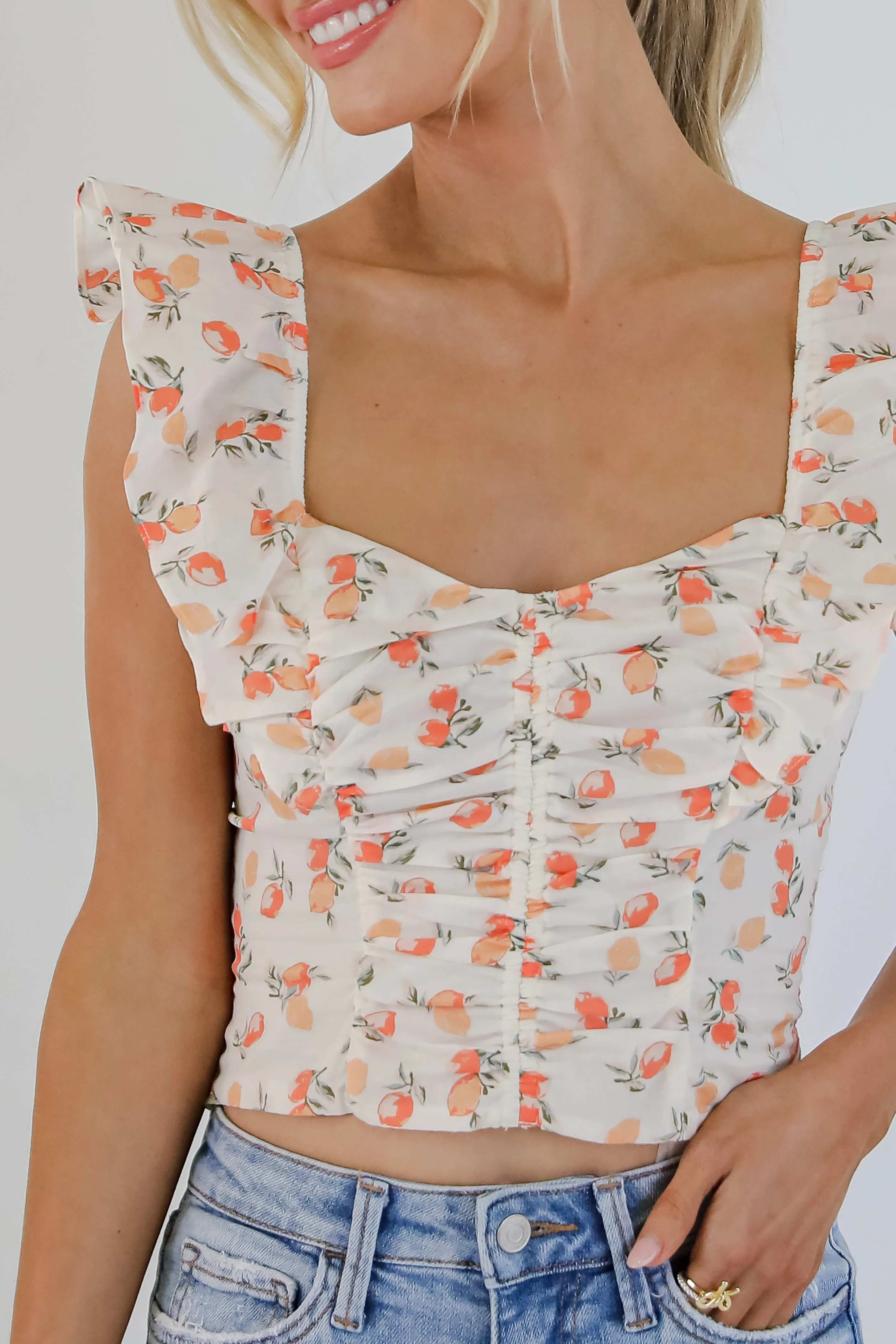 FINAL SALE - A Fruitful Life Orange Cropped Tank