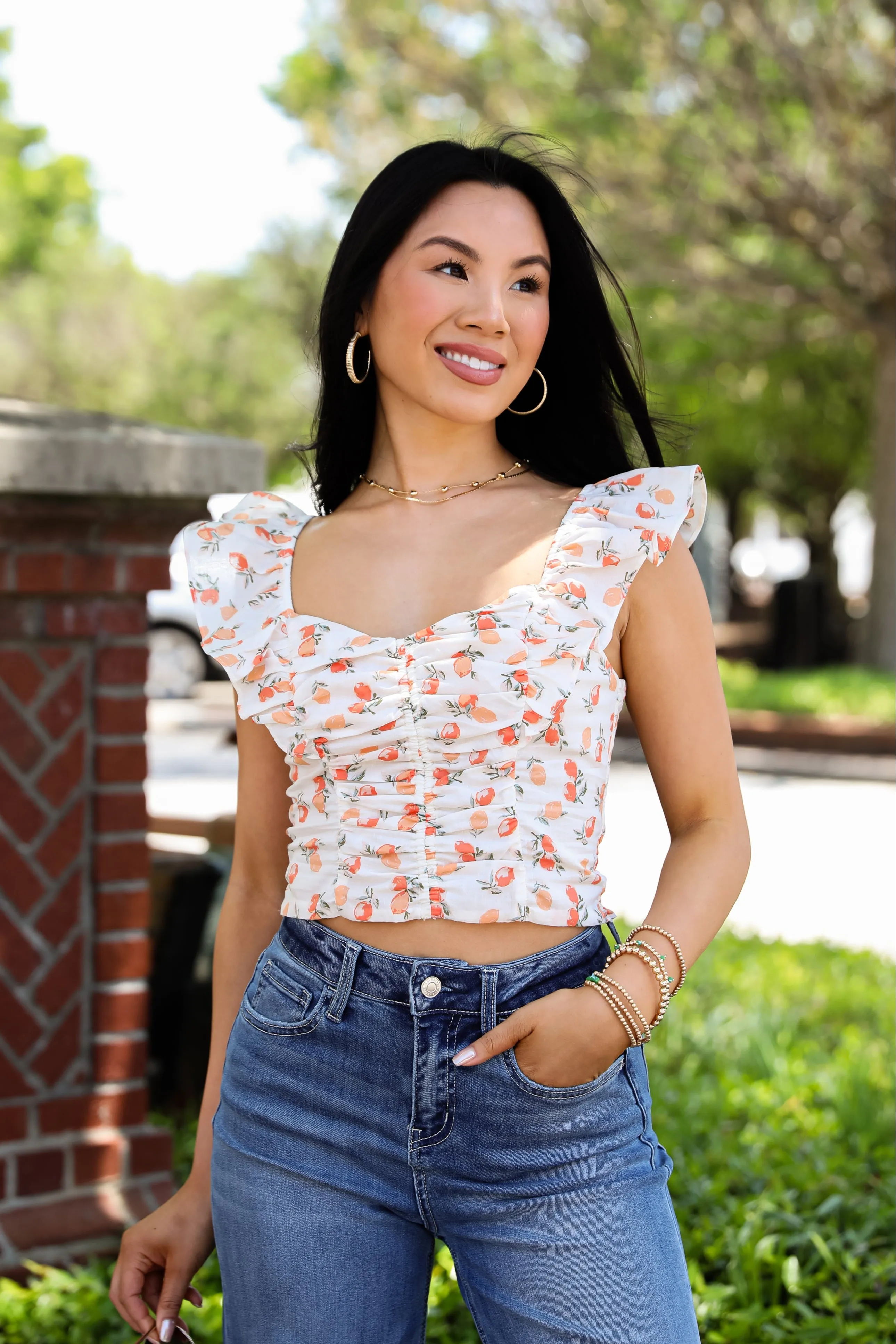 FINAL SALE - A Fruitful Life Orange Cropped Tank