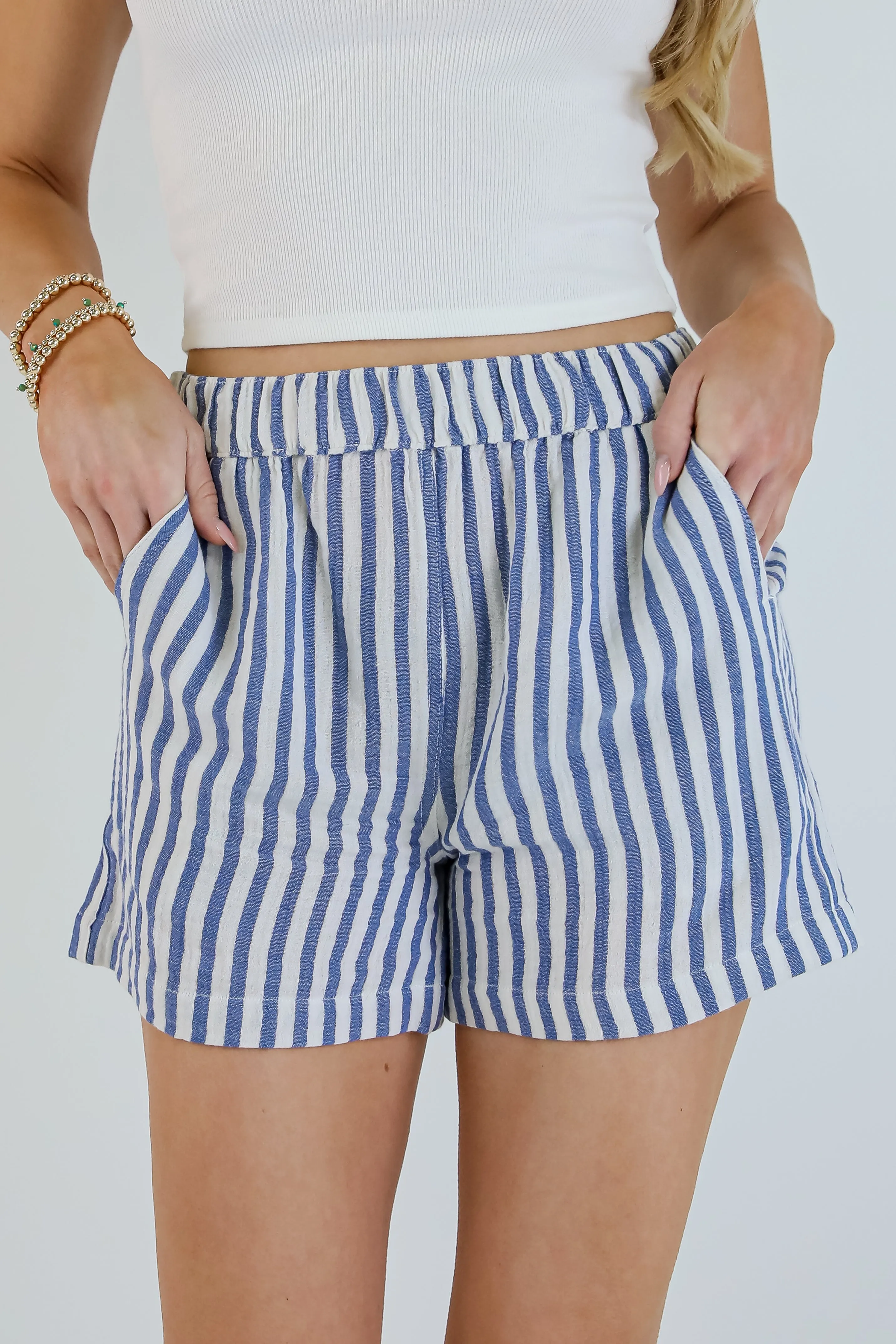 FINAL SALE - All American Denim Striped Linen Shorts