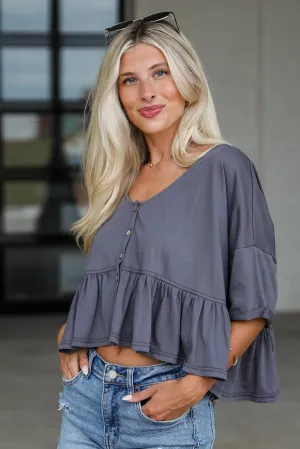FINAL SALE - Breezy Charm Babydoll Top - DU DEAL