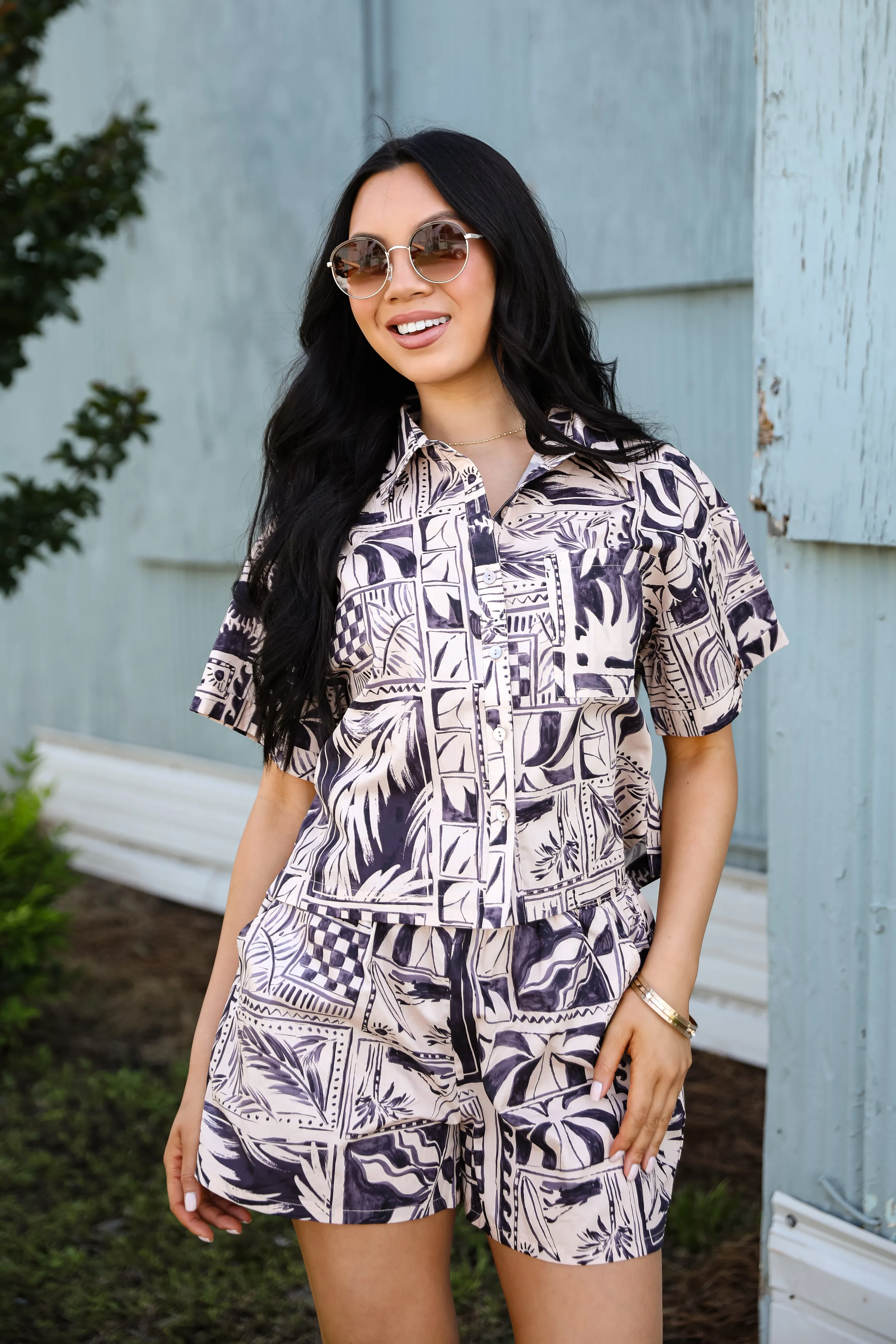 FINAL SALE - Breezy Essential Blush Tropical Shorts