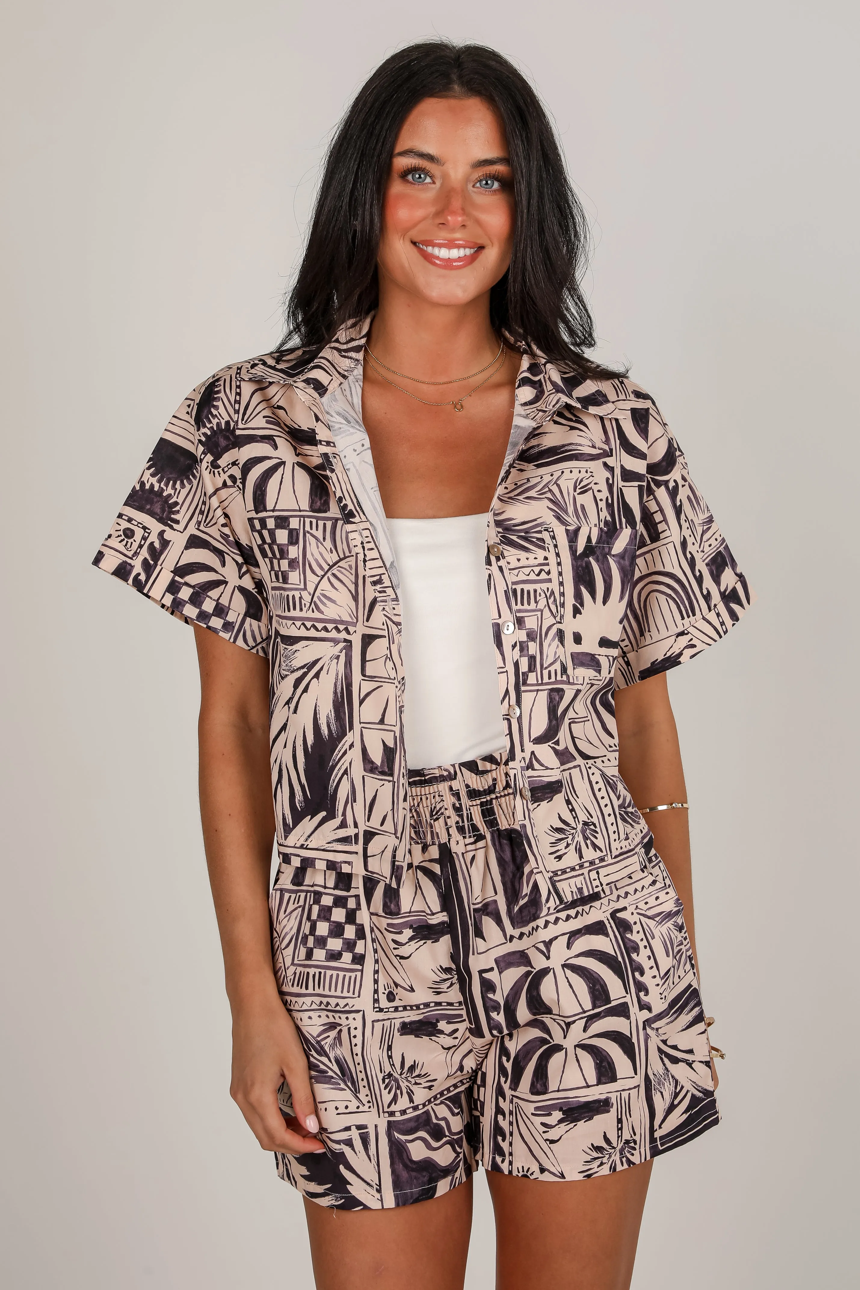 FINAL SALE - Breezy Essential Blush Tropical Shorts