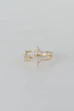 FINAL SALE - Diana Gold Rhinestone Star Ring