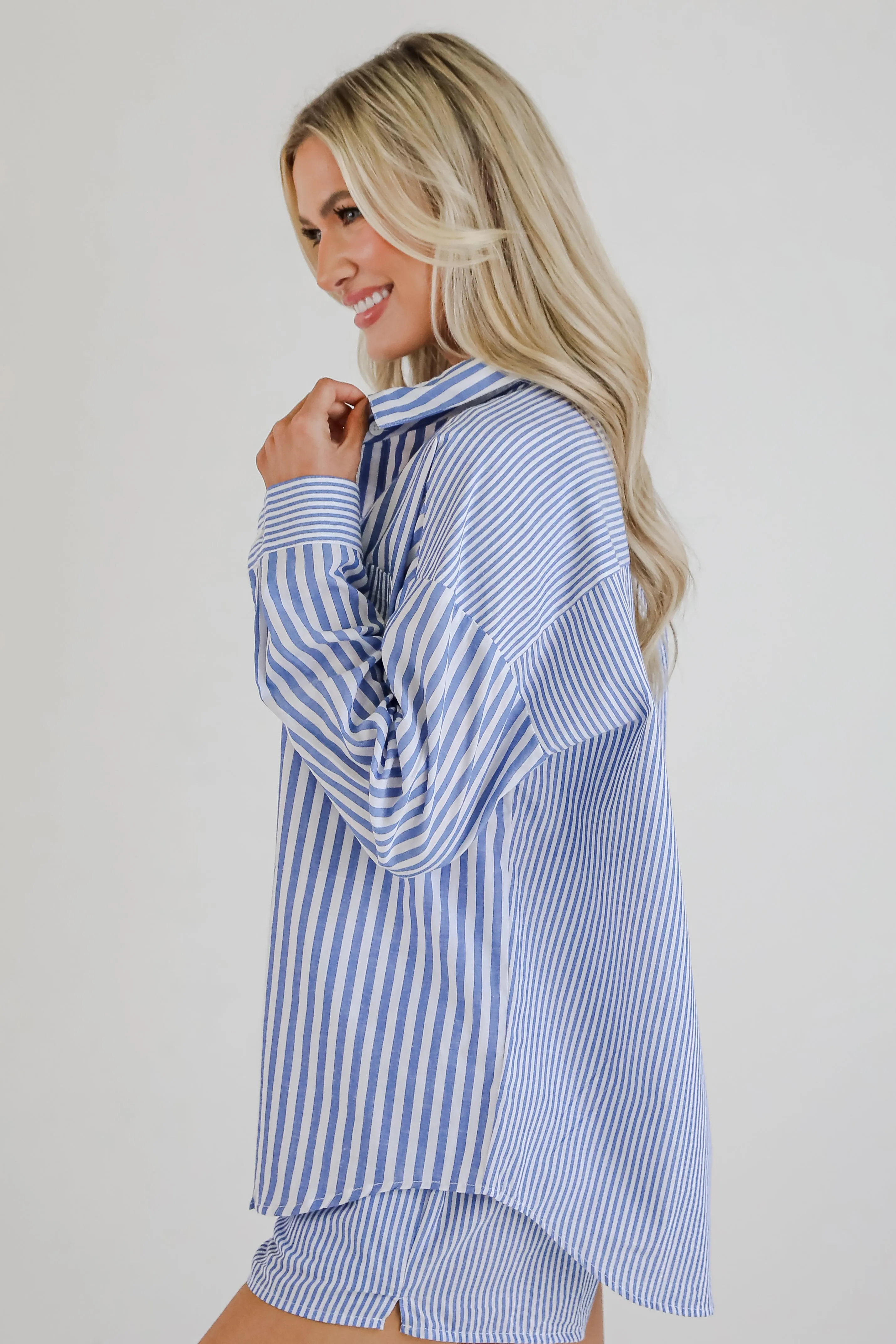 FINAL SALE - Do Not Disturb Striped Button-Up Blouse