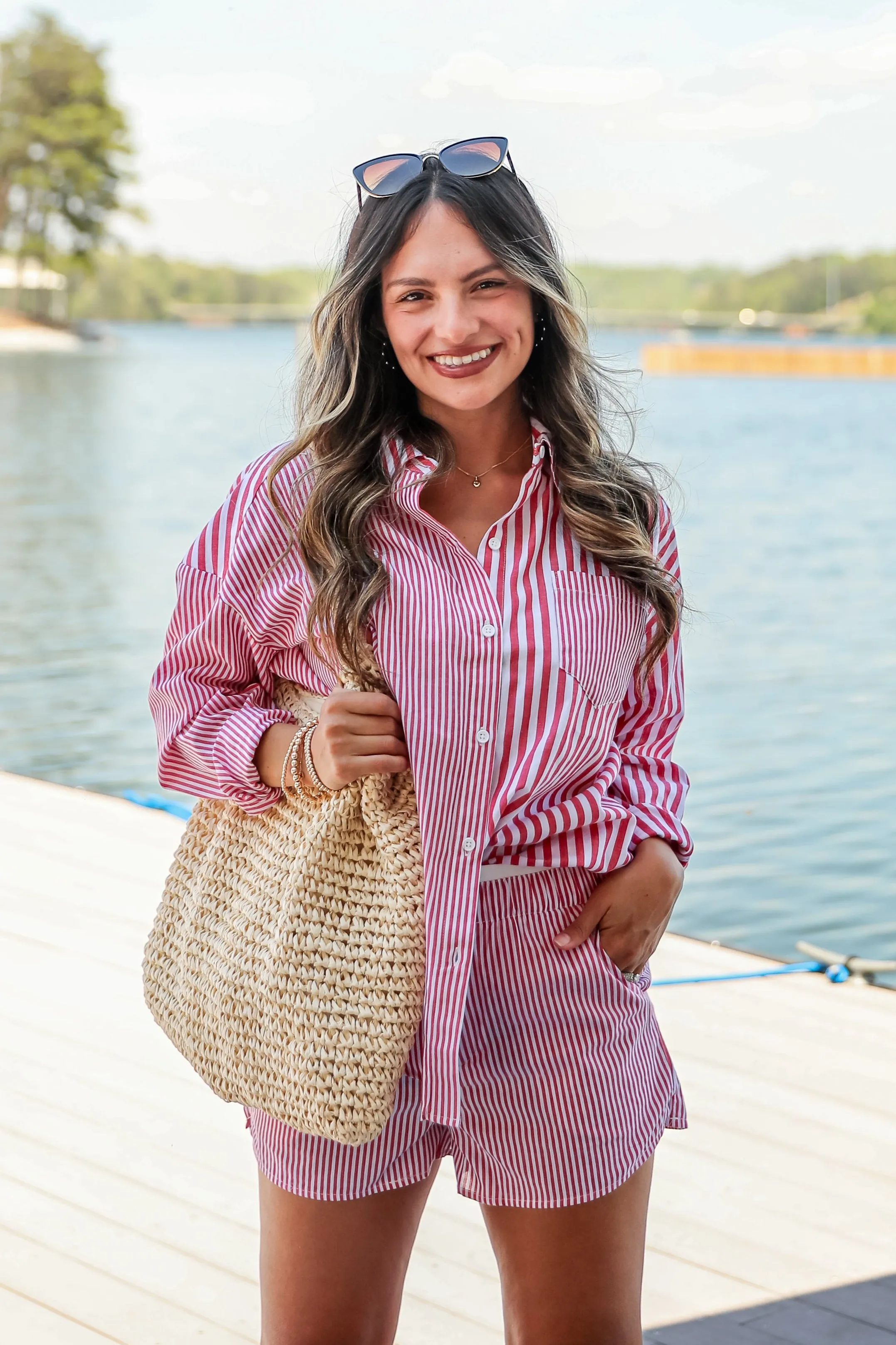 FINAL SALE - Do Not Disturb Striped Button-Up Blouse