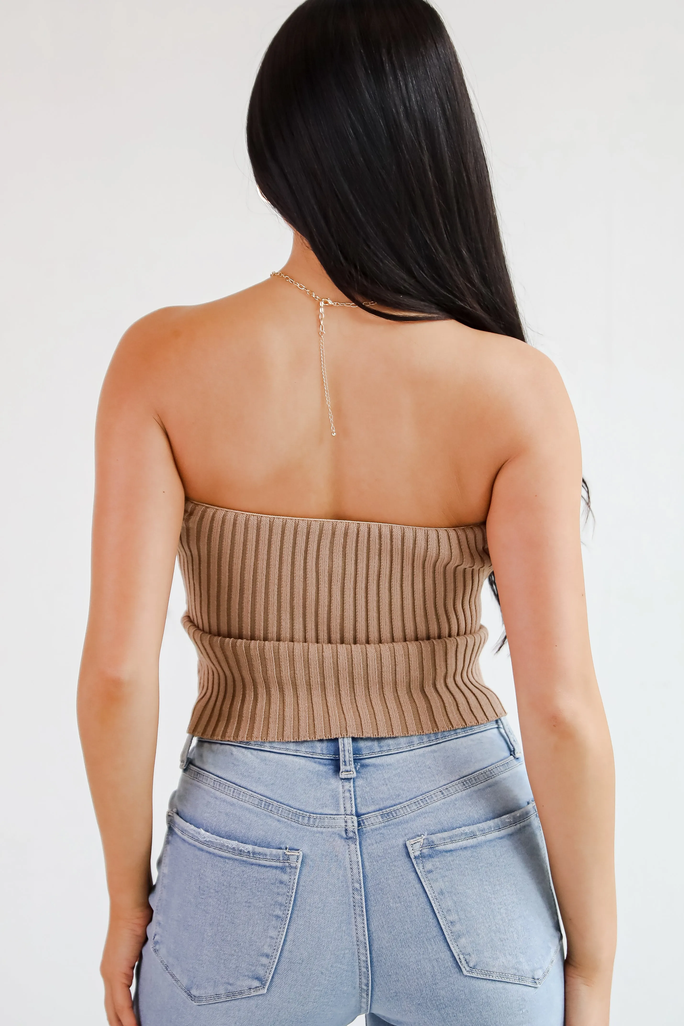 FINAL SALE - Effortless Escape Knit Strapless Top - DU DEAL