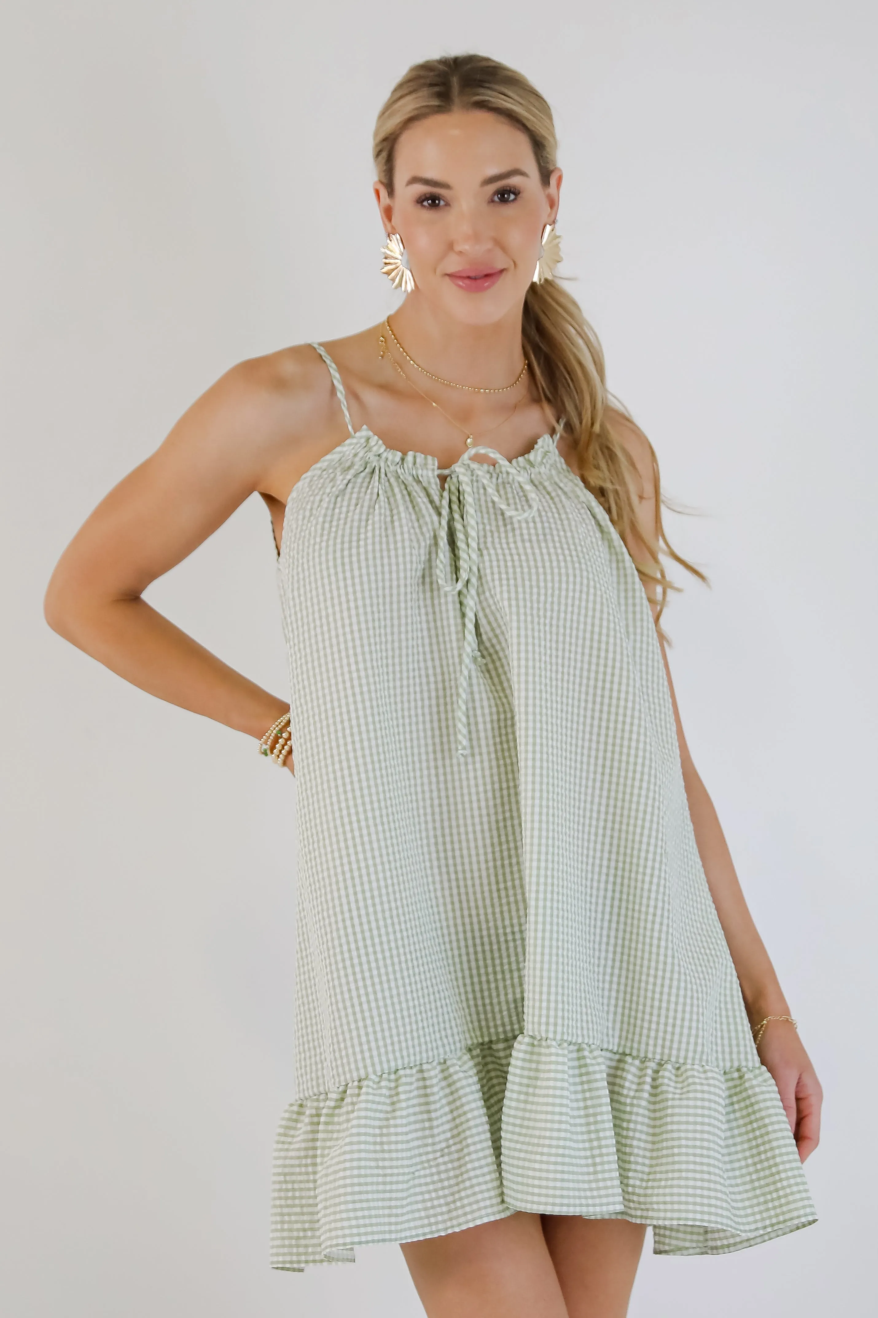 FINAL SALE - Love Opens Doors Seersucker Mini Dress