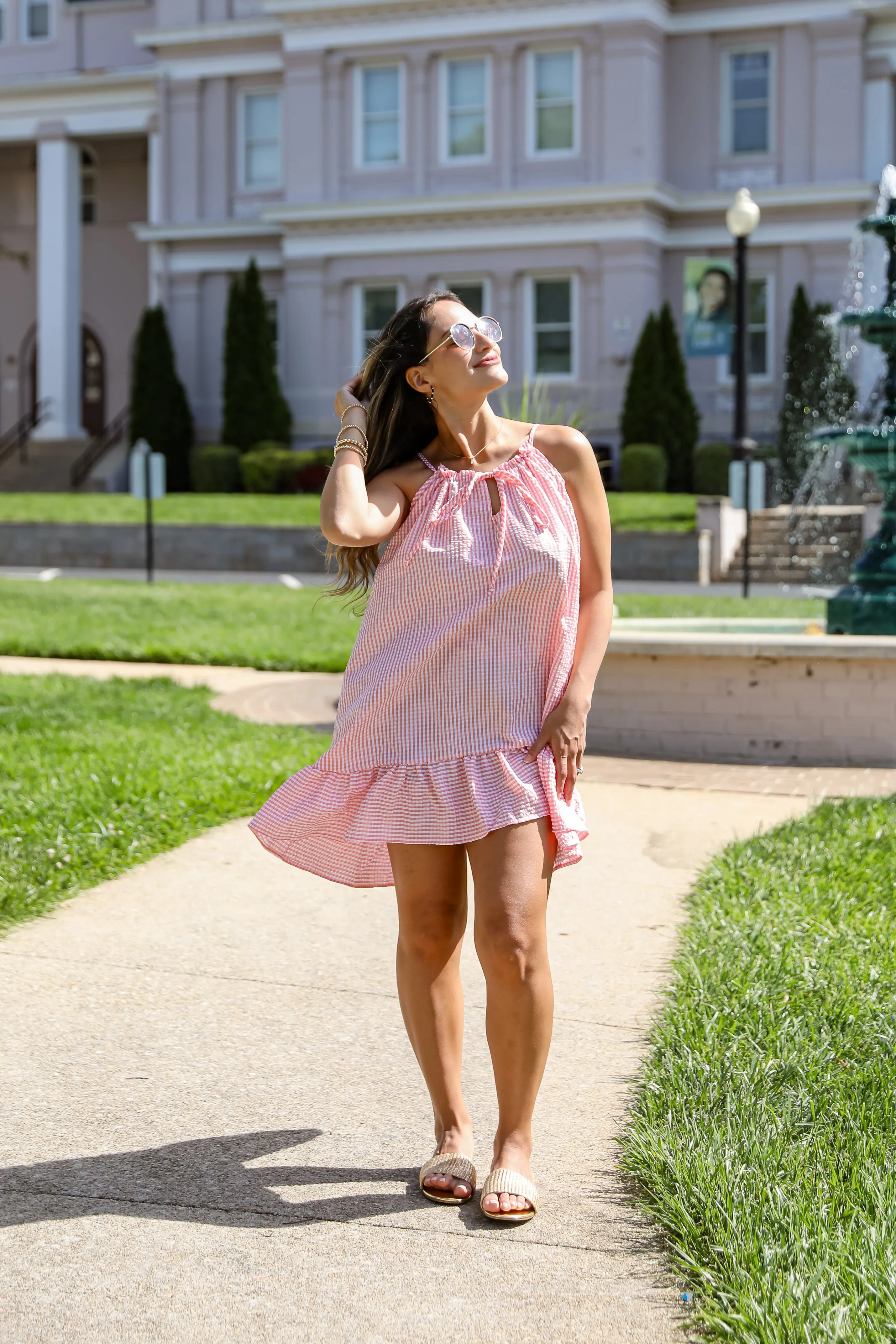 FINAL SALE - Love Opens Doors Seersucker Mini Dress