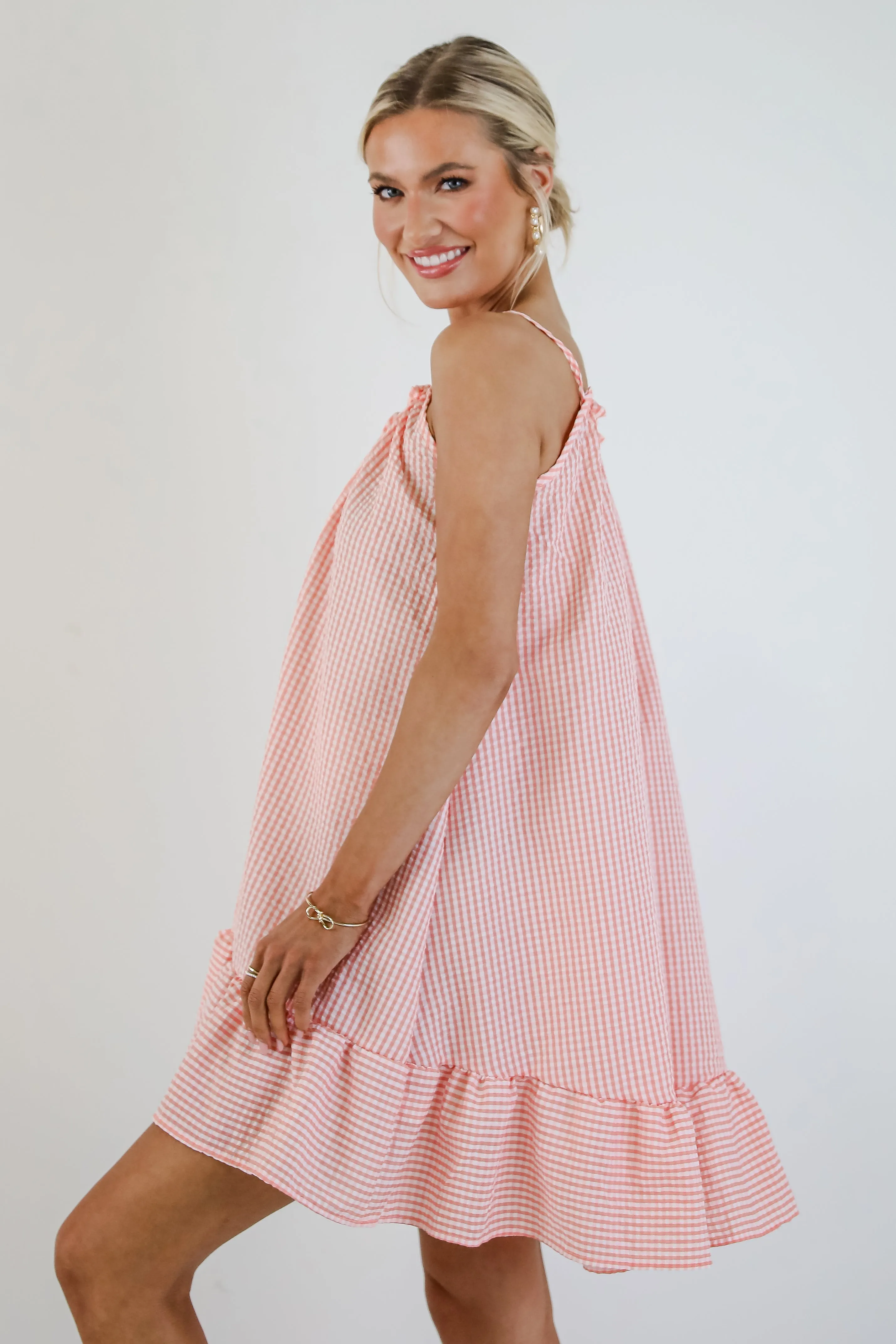 FINAL SALE - Love Opens Doors Seersucker Mini Dress