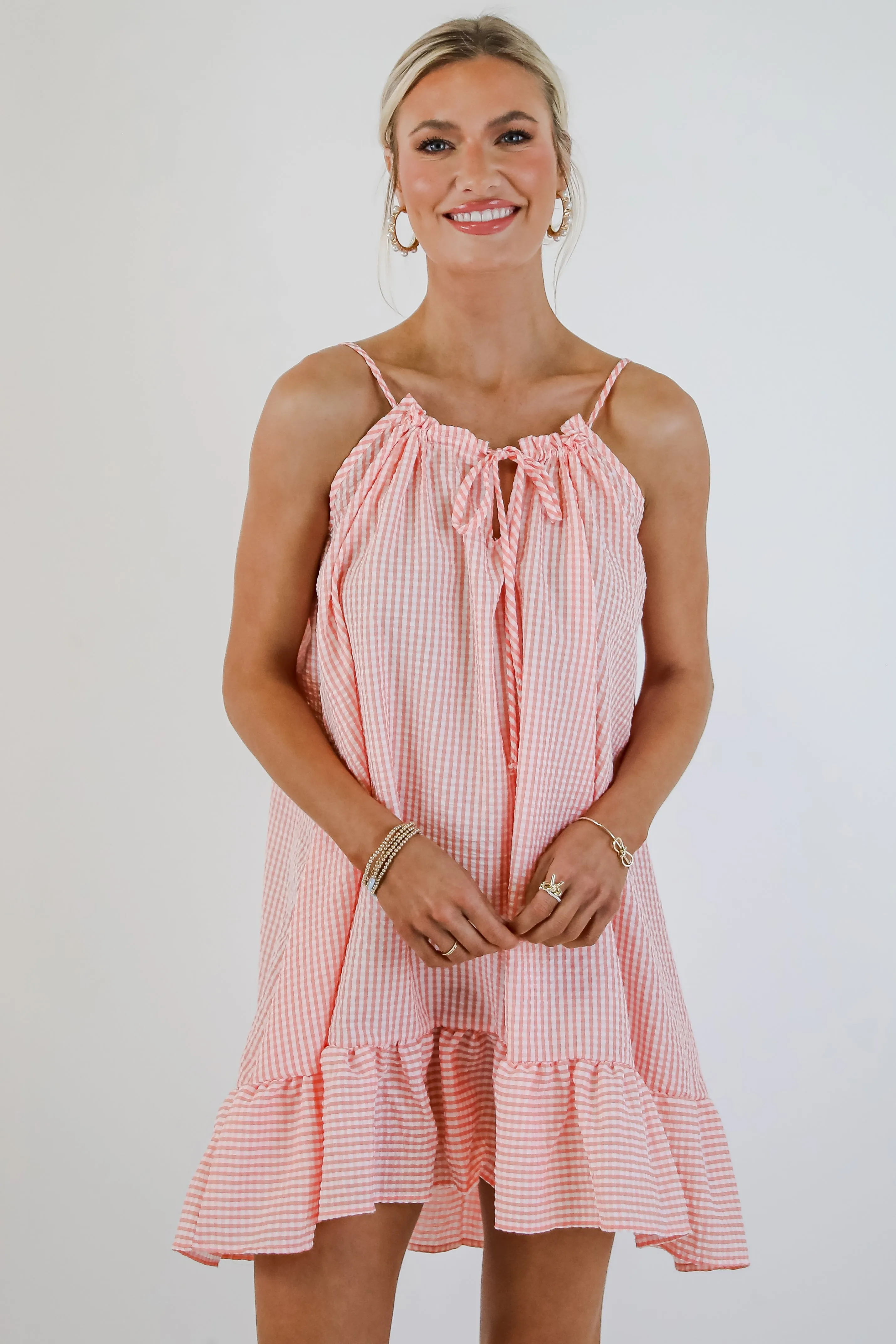 FINAL SALE - Love Opens Doors Seersucker Mini Dress