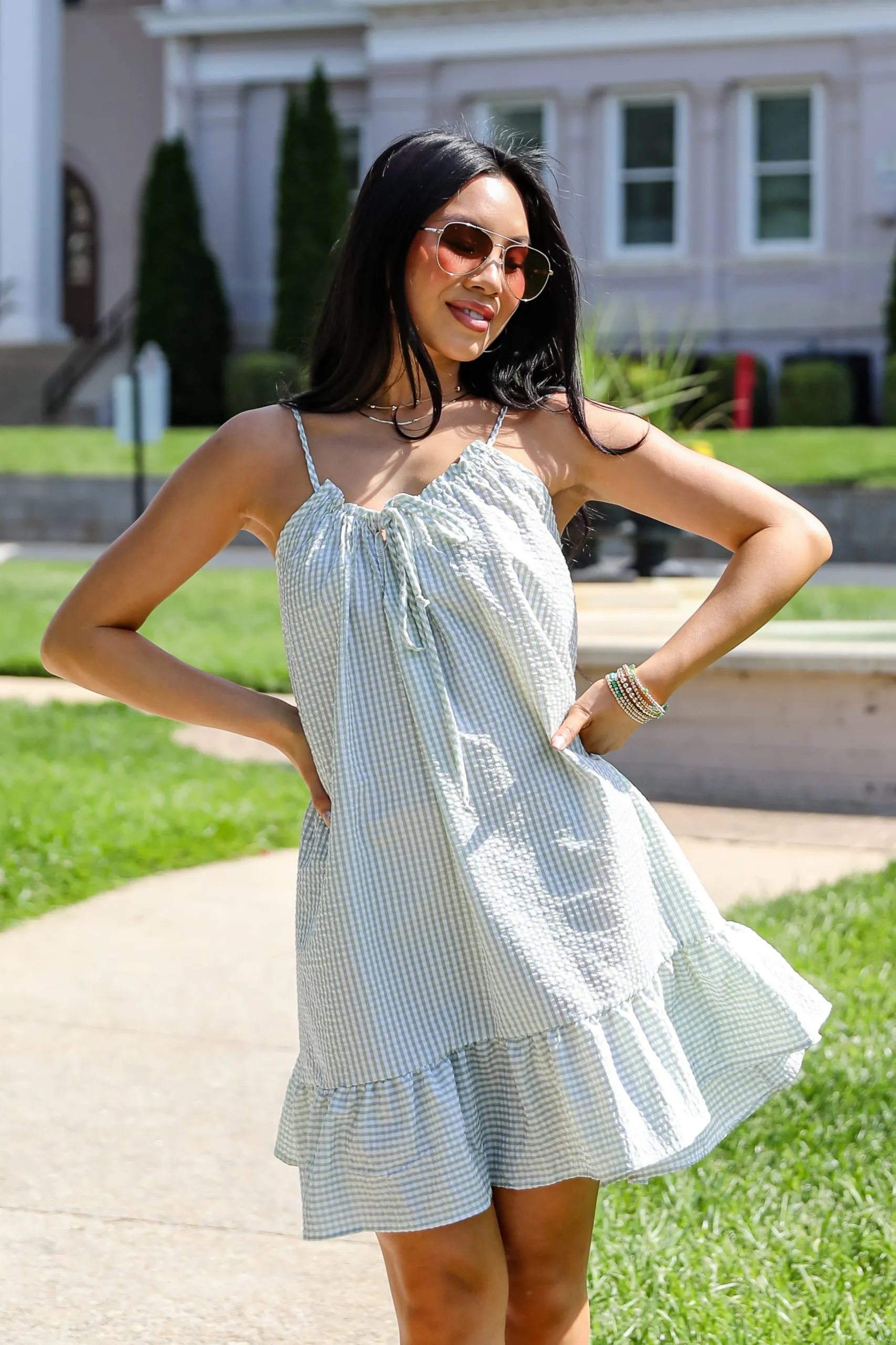 FINAL SALE - Love Opens Doors Seersucker Mini Dress
