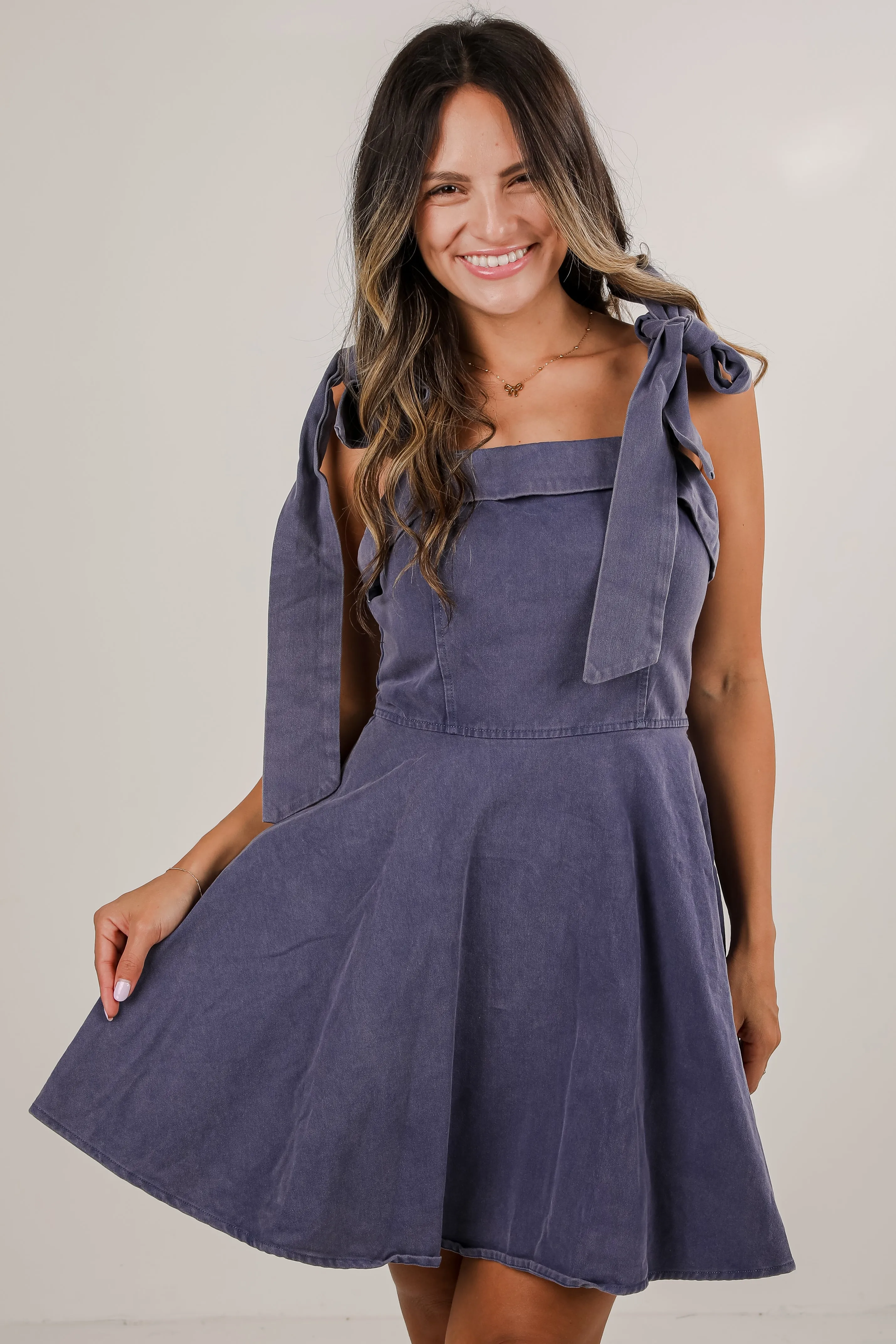 FINAL SALE - Meet Me Later Denim Mini Dress