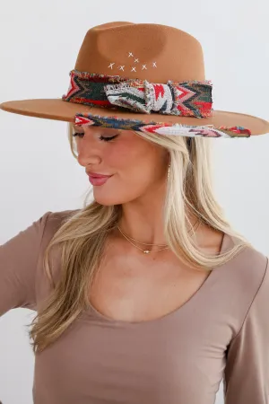 FINAL SALE - Saddled Up Camel Wide Brim Fedora Hat