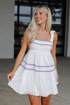 FINAL SALE - Simple Joy White Tiered Mini Dress