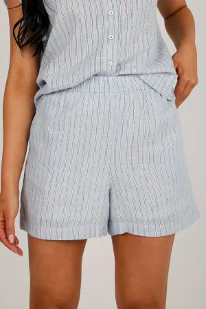 FINAL SALE - The Way It Is Light Blue Striped Shorts