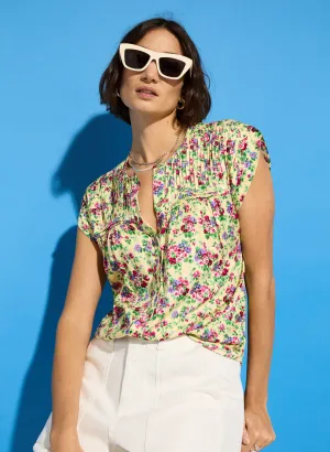 Gia?Satin Cap Sleeve Blouse