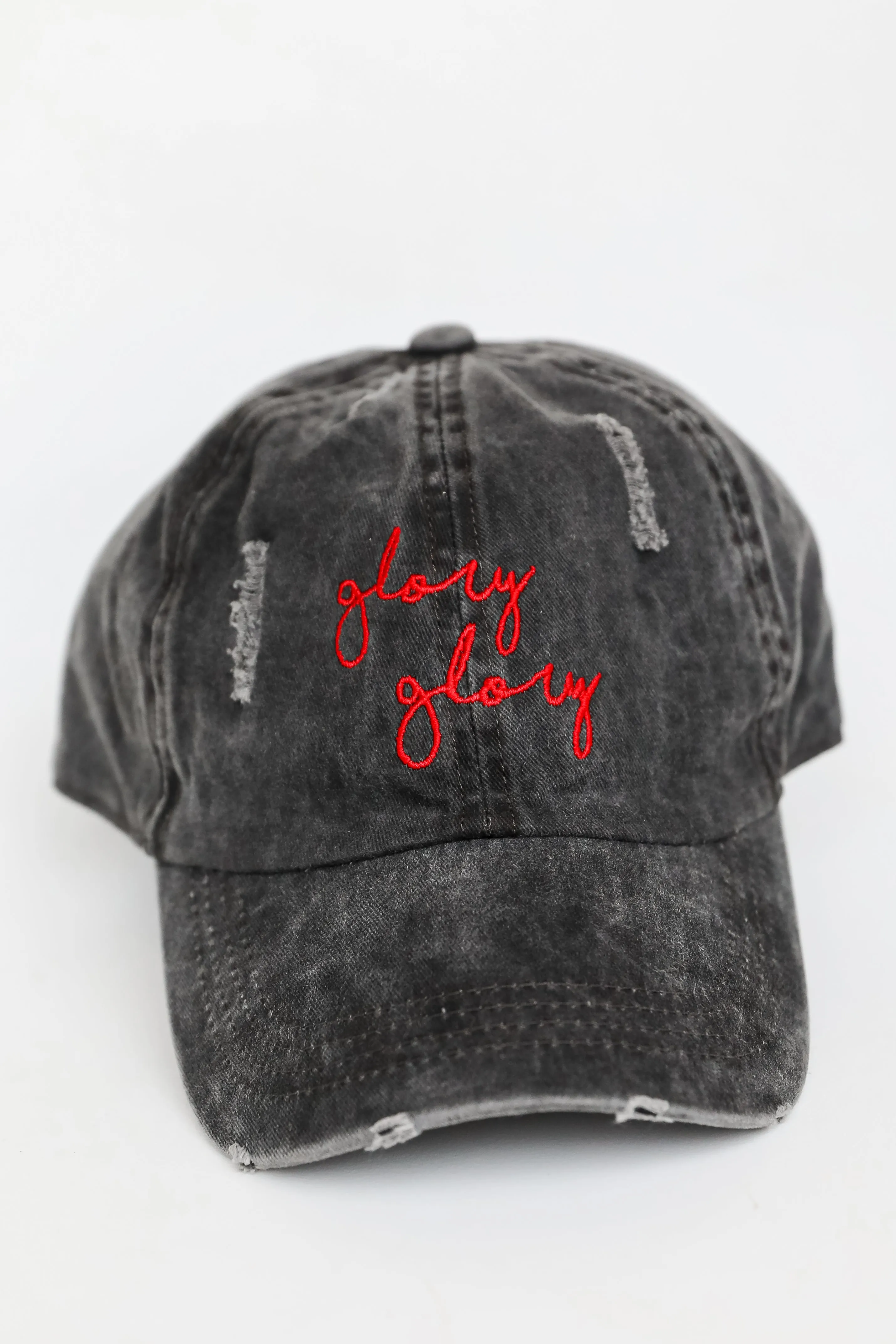Glory Glory Distressed Script Embroidered Hat