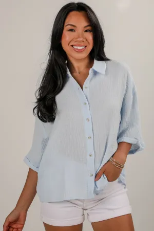 Hit The Breeze Linen Blouse - DU DEAL