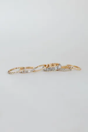 Jane Gold Gemstone Ring Set