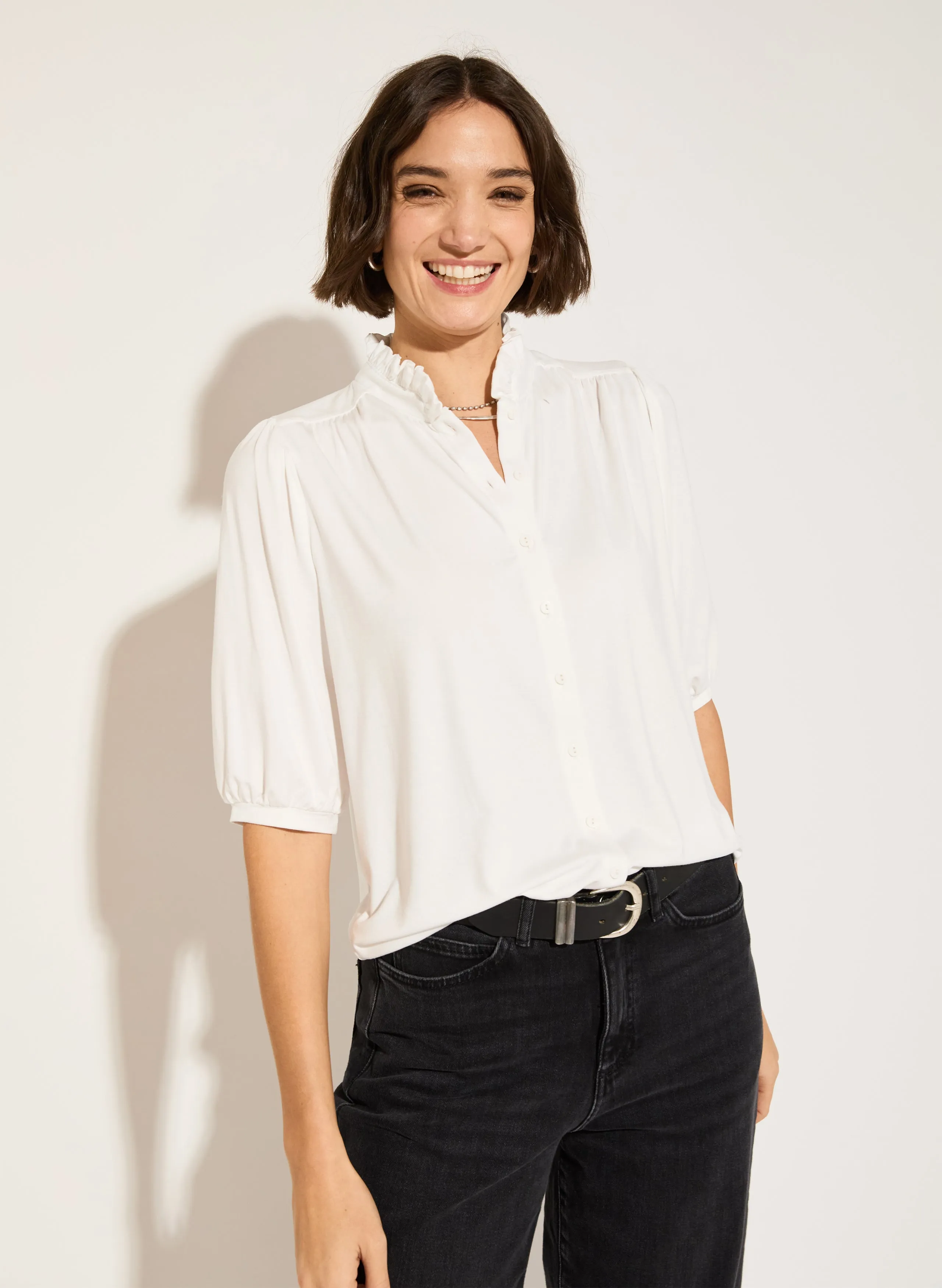 Janey?Short?Sleeve Blouse
