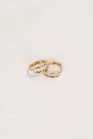 Joanna Gold Rhinestone Mini Hoop Earrings