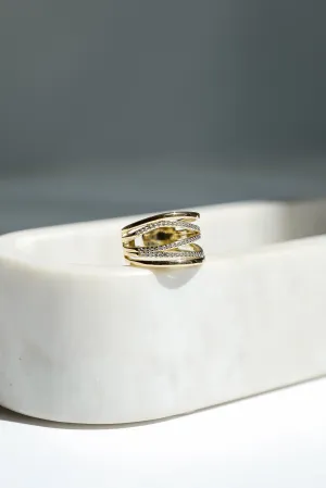 Kelsey Gold Rhinestone Ring