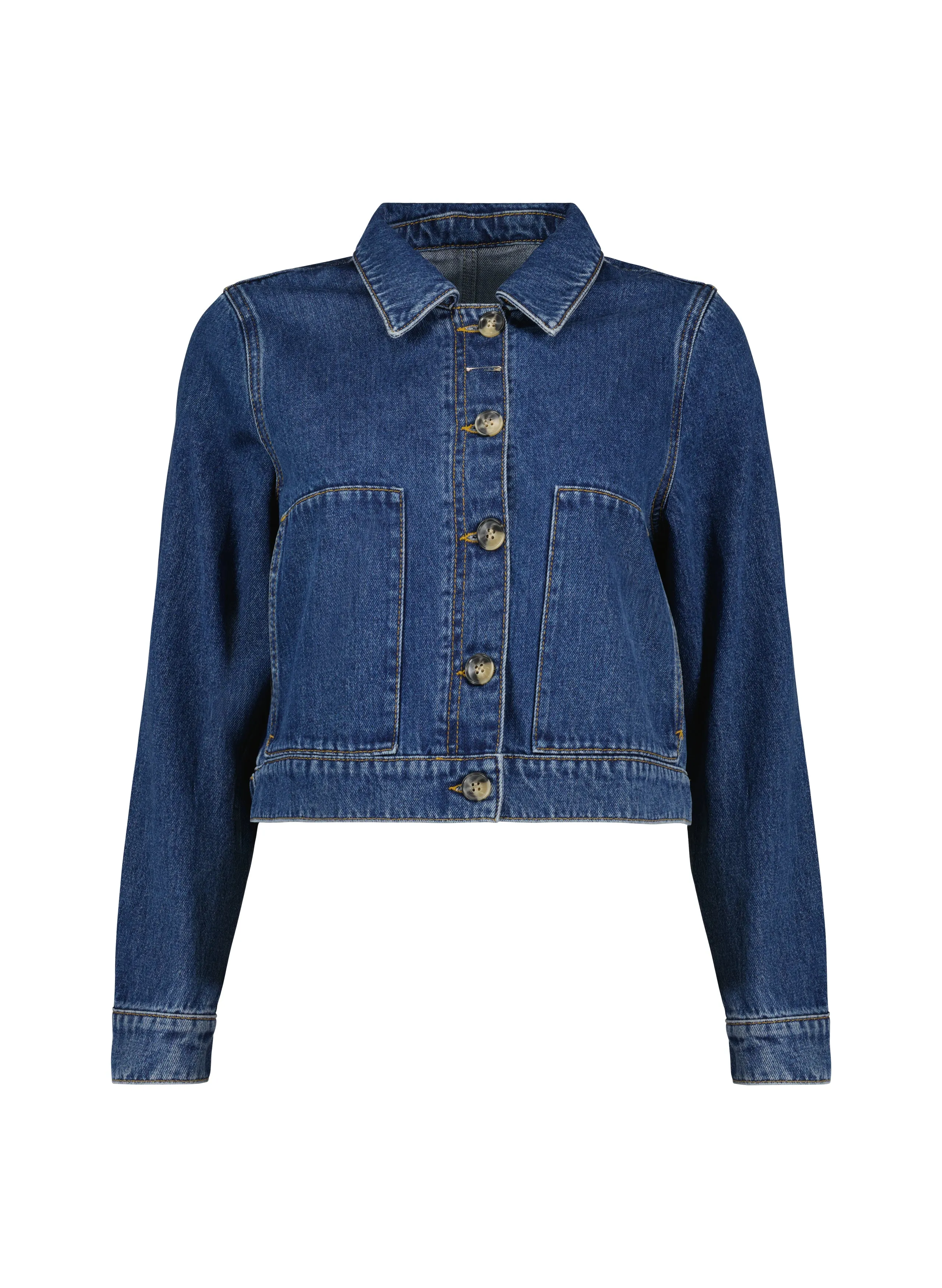 Kristi Organic?Cotton Cropped Denim Jacket