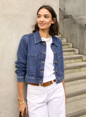 Kristi Organic?Cotton Cropped Denim Jacket