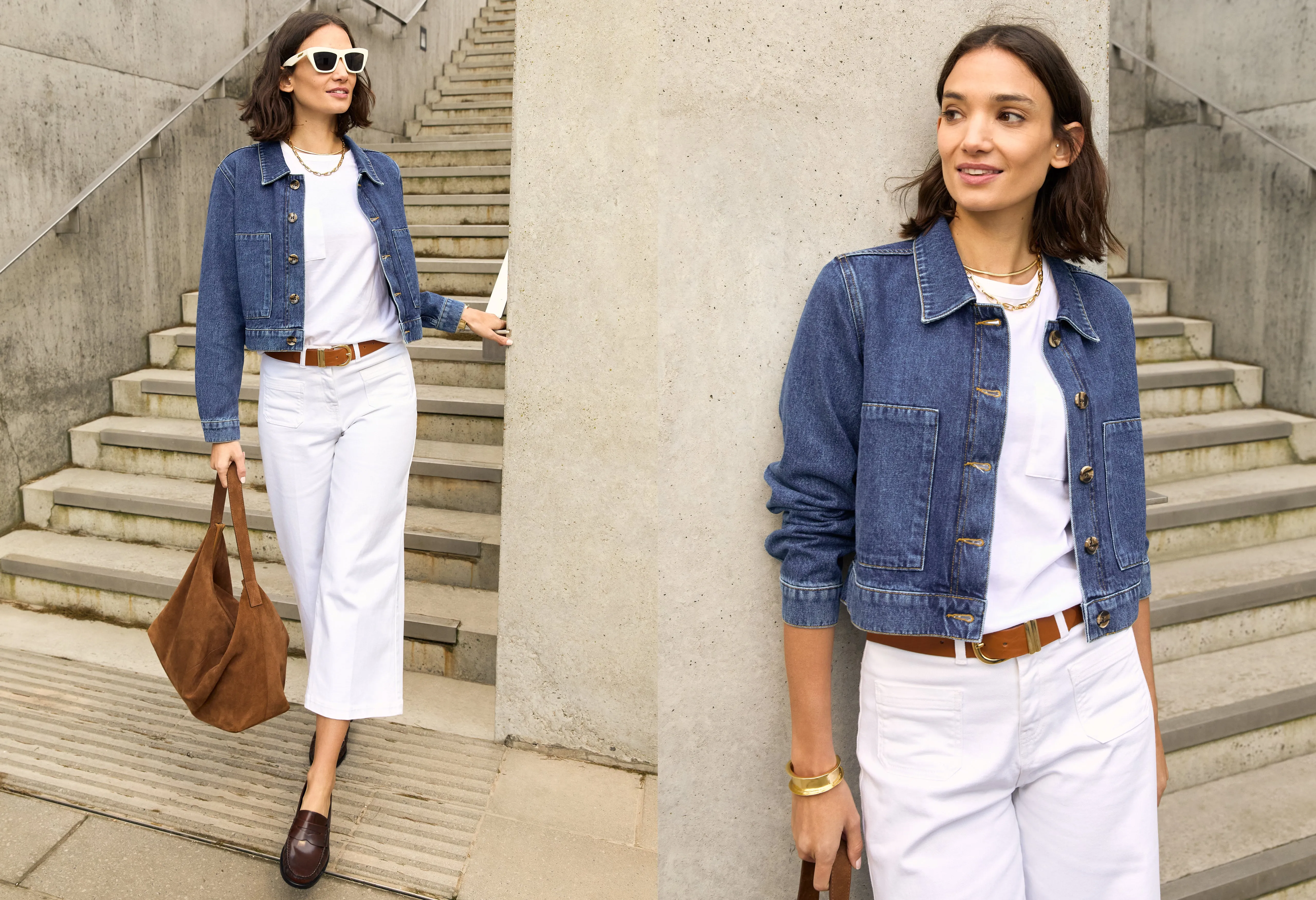 Kristi Organic?Cotton Cropped Denim Jacket